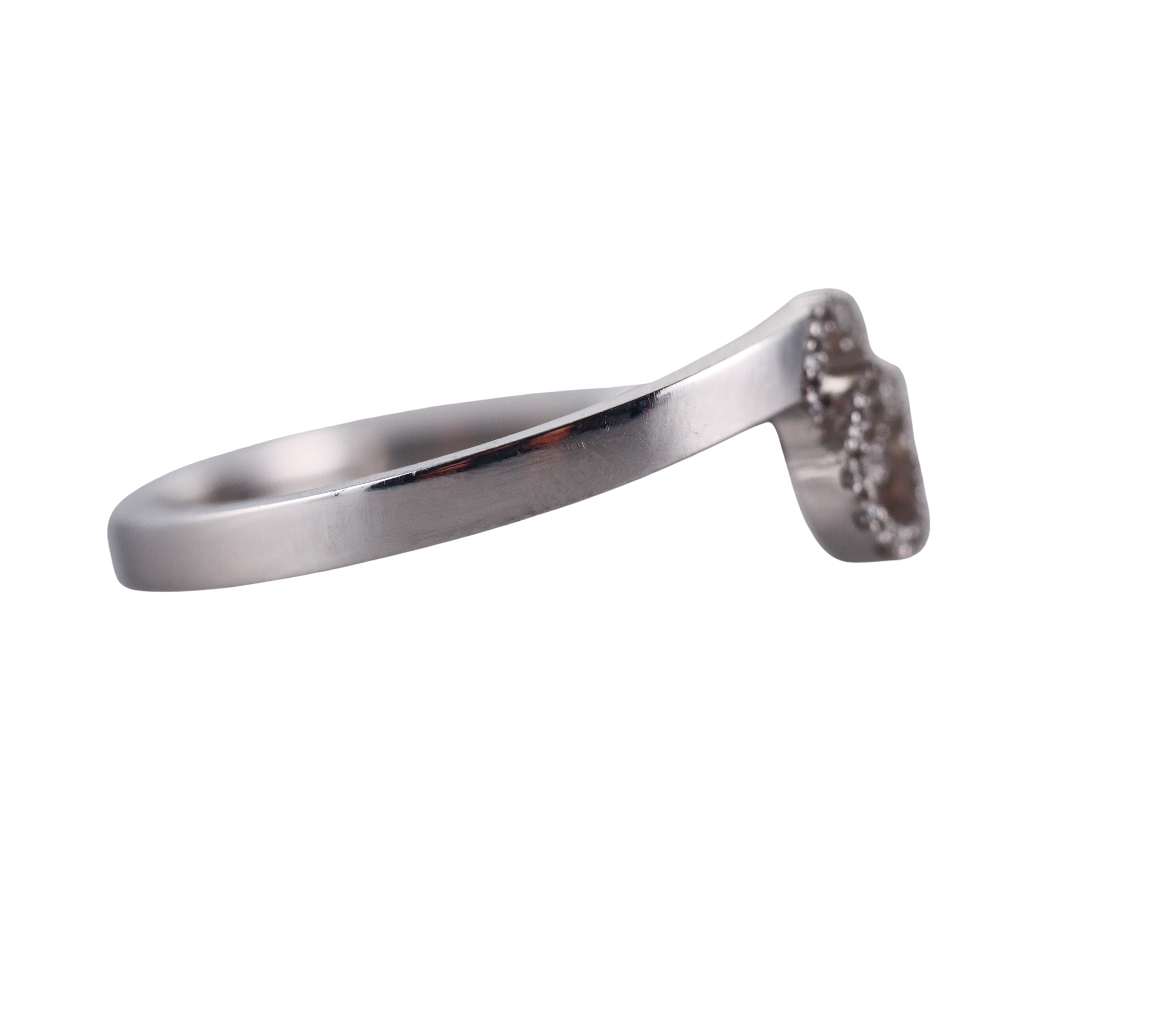 18k Gucci Running GG White Gold Diamond Ring Retail $1650