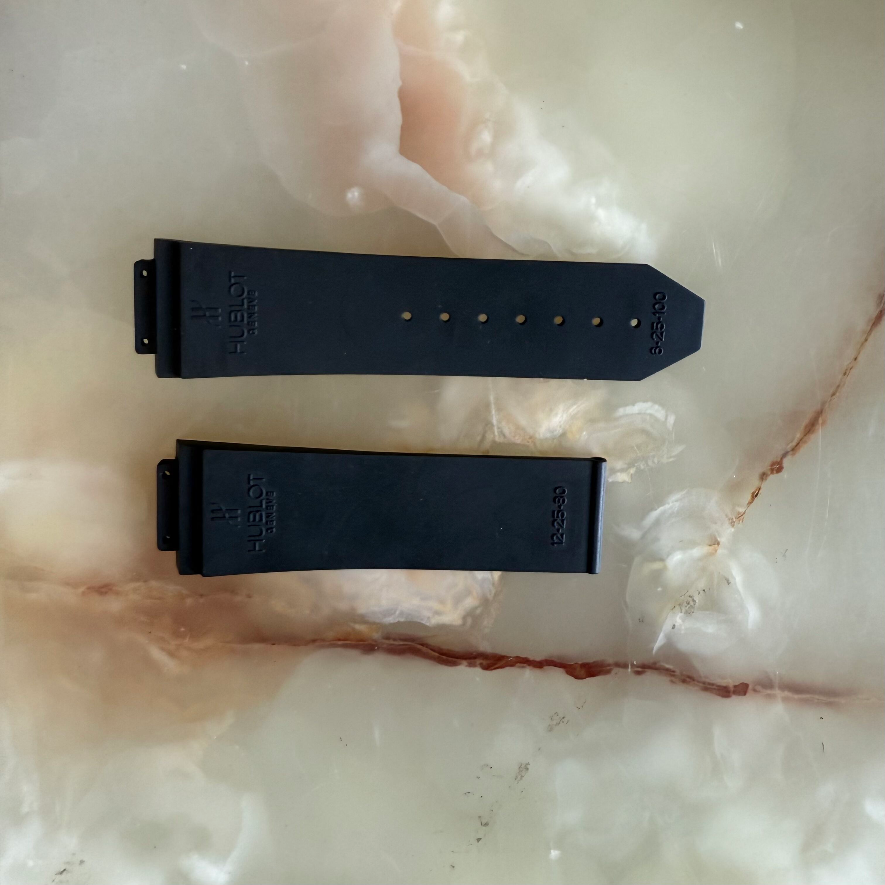 Authentic Hublot Black Rubber Watch Strap Band 25mm 112-25-80 & 6-25-100