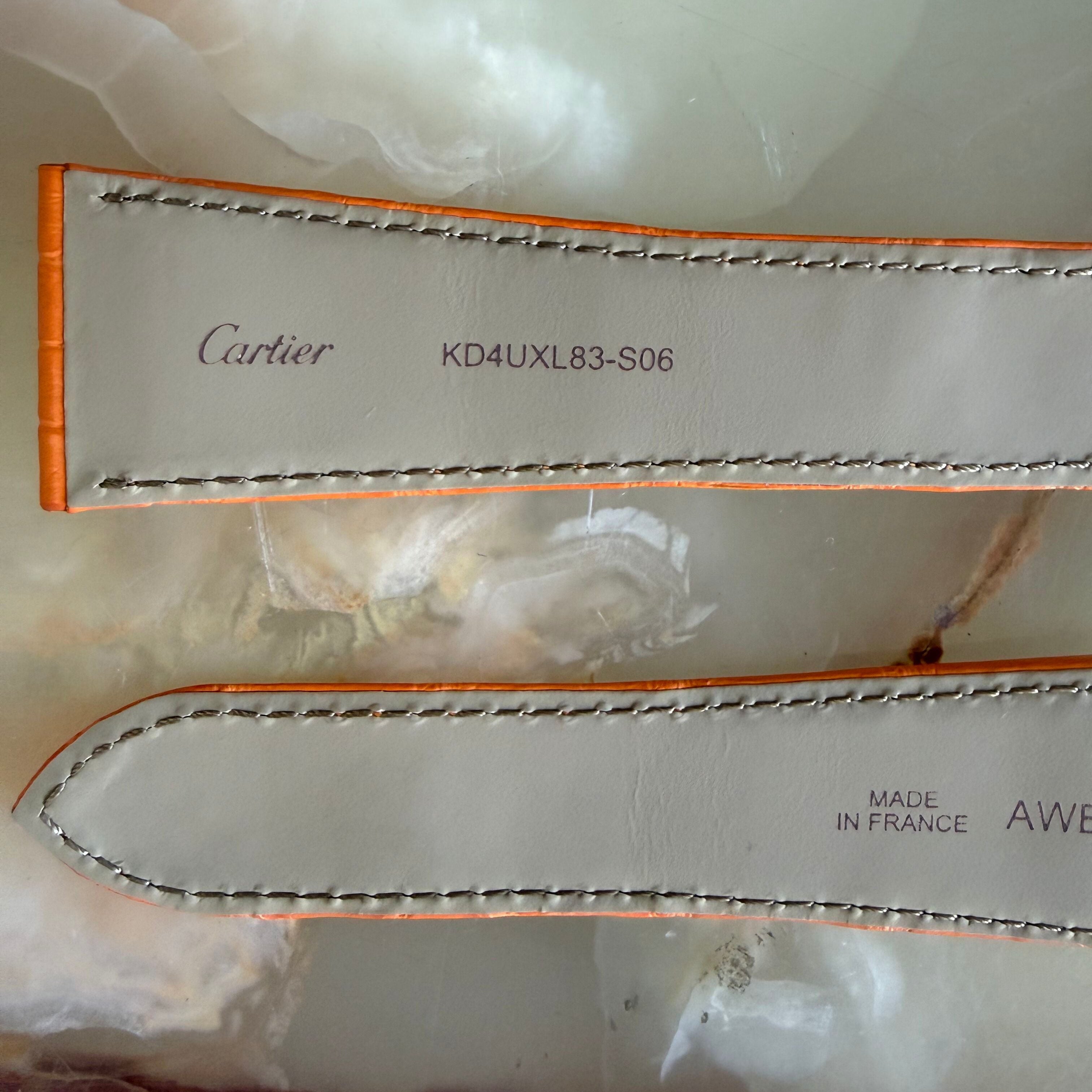 Authentic Cartier Orange Alligator Watch Strap Band 25.65mm KD4UXL83-S06