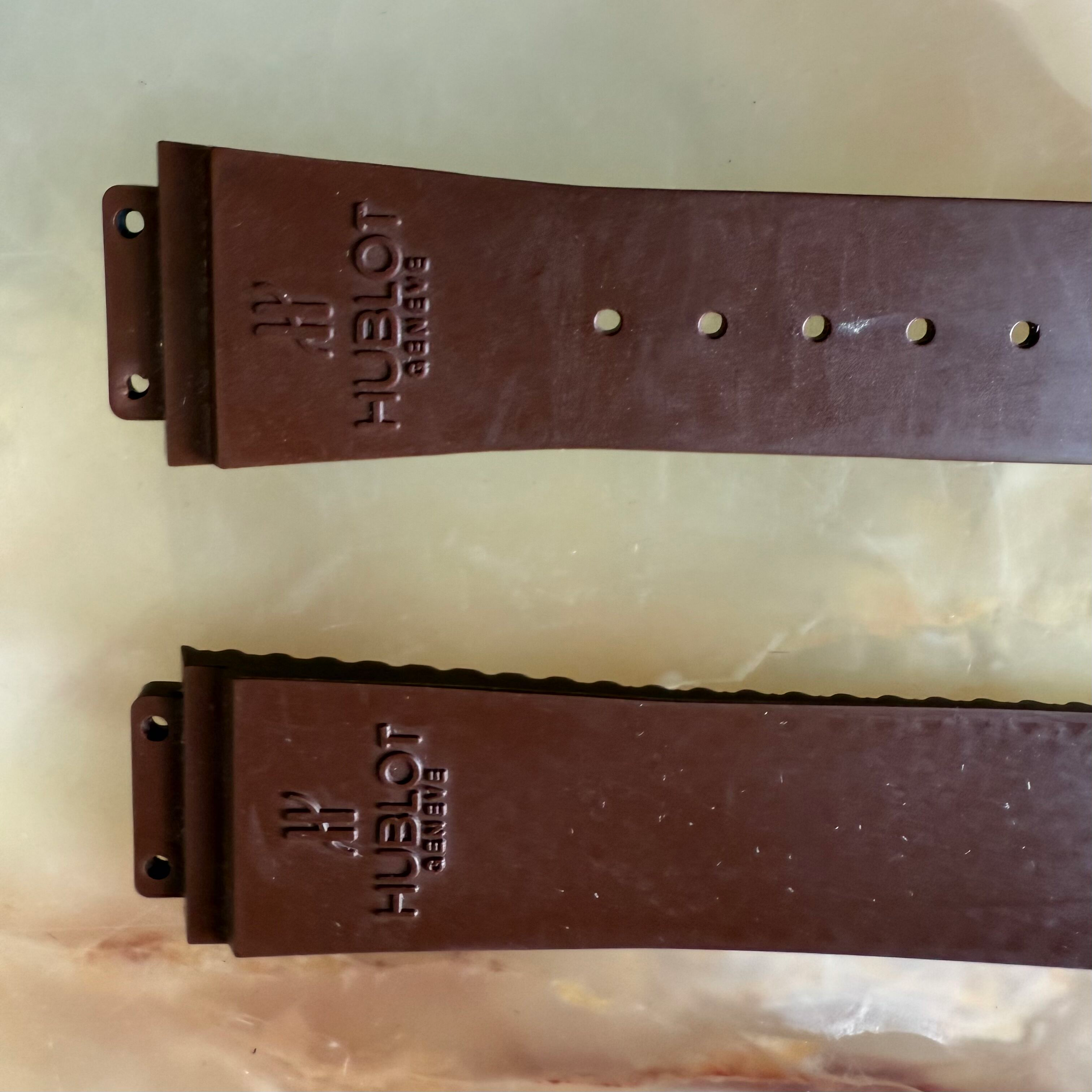 Authentic Hublot Brown Rubber Watch Strap Band 22mm 12-341-80 & 6-341-85