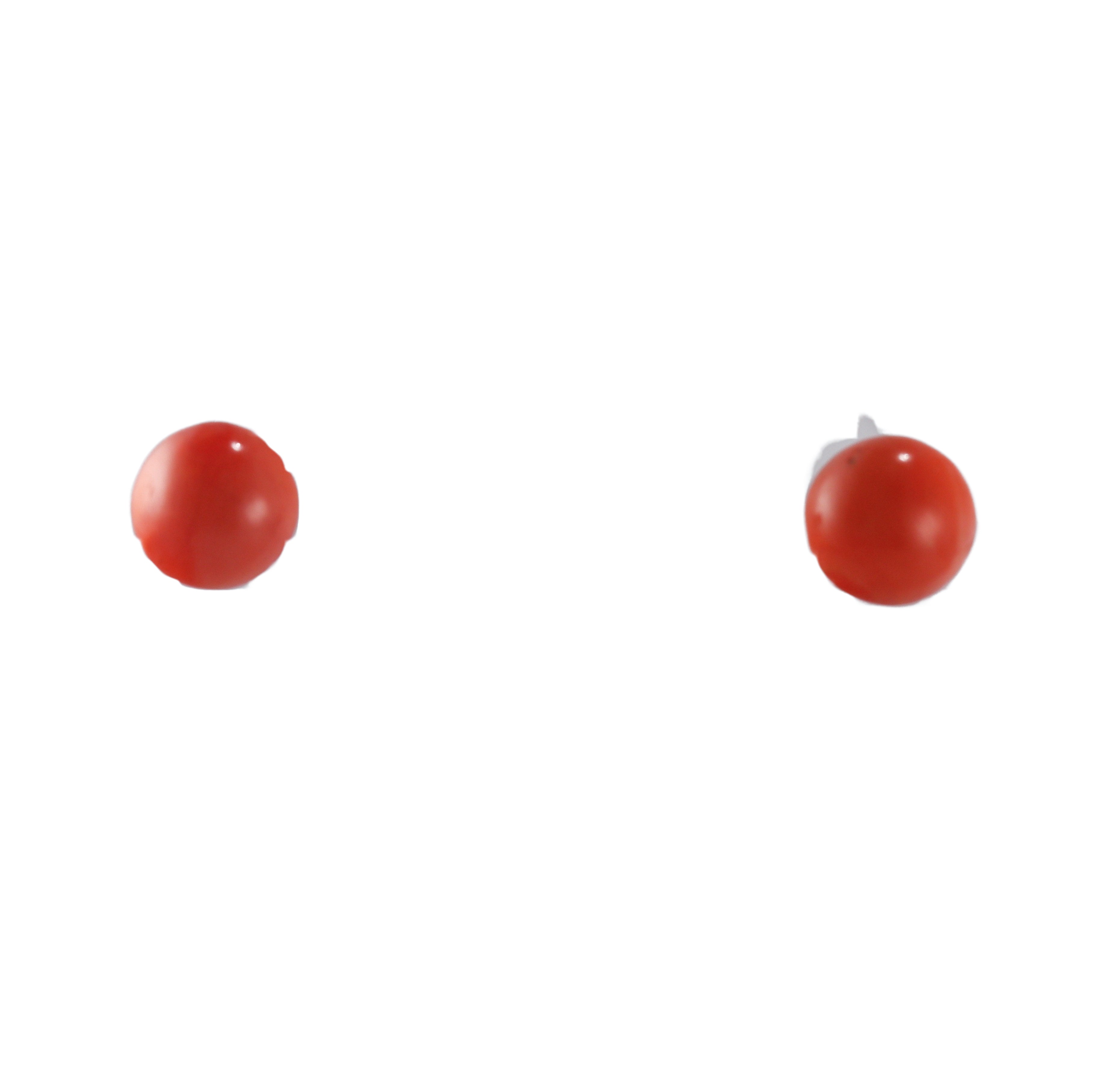 14k Gold Coral Stud Earrings