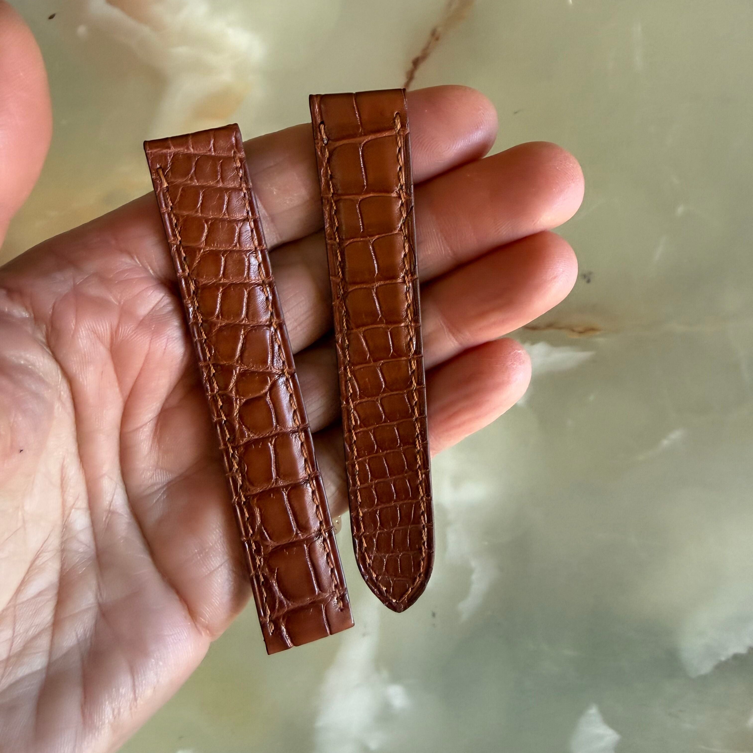 Authentic Cartier Brown Alligator Watch Strap Band 16.25mm KD48GK21