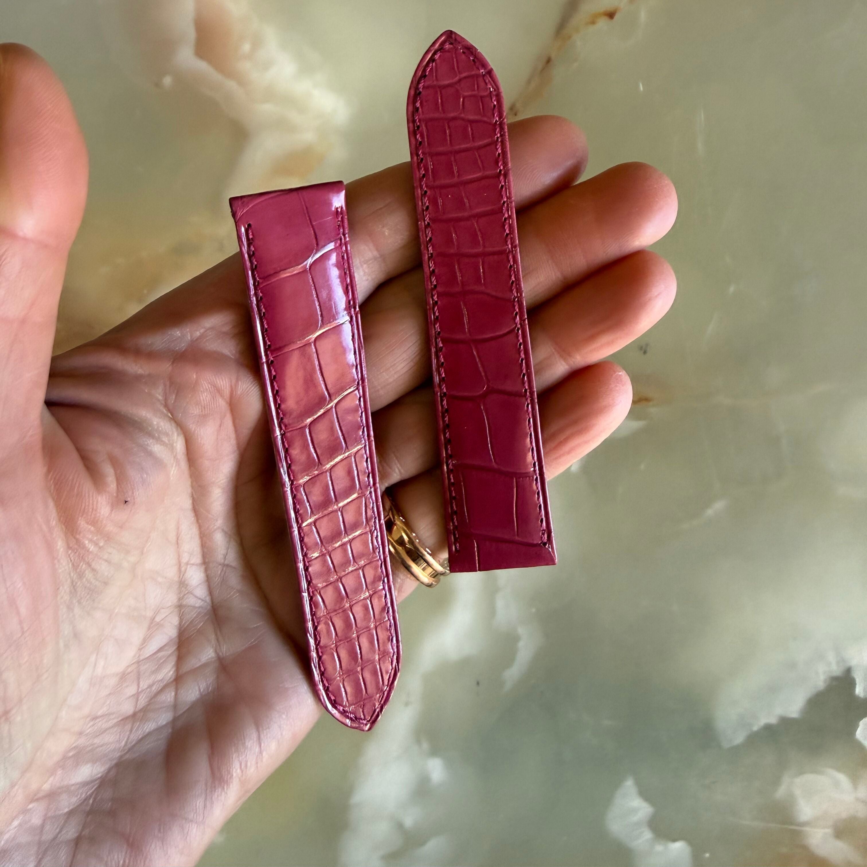 Authentic Cartier Pink Alligator Watch Strap Band 20mm KD18XP13-S06