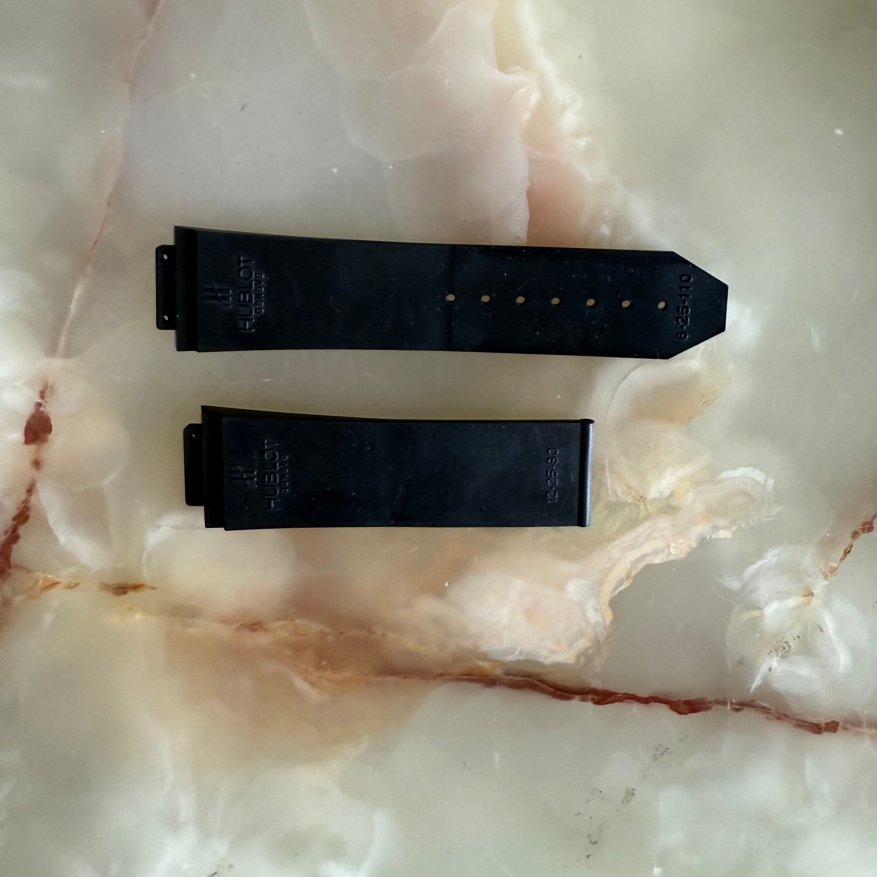 Authentic Hublot Black Rubber Watch Strap Band 25mm 12-25-80 & 6-25-110