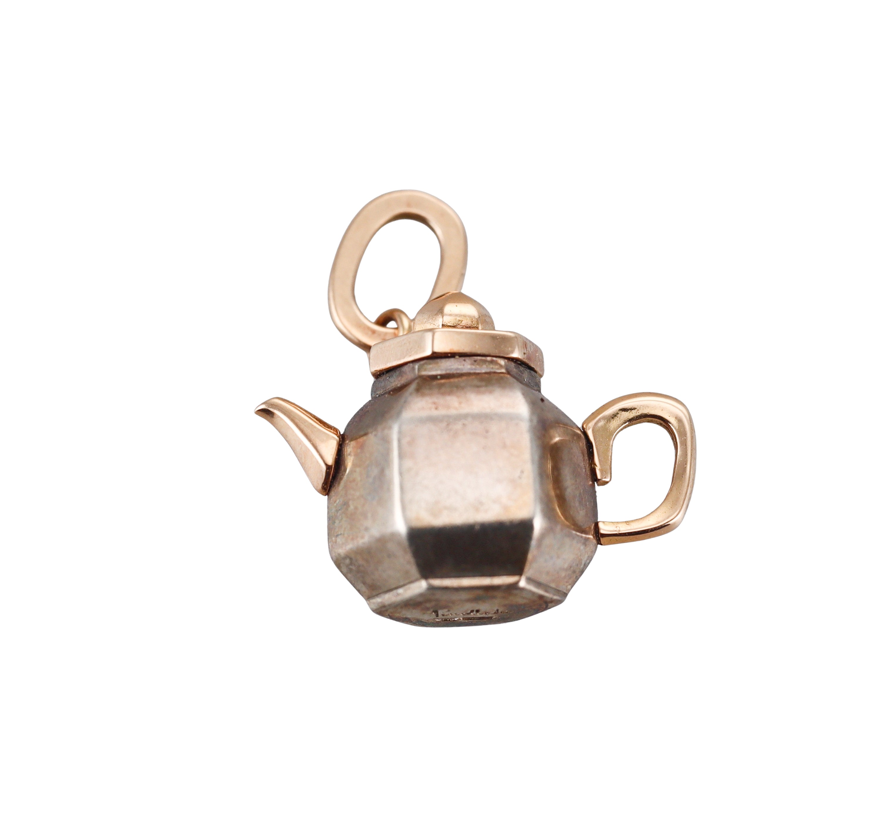 Pomellato 18k Rose Gold Sterling Silver Tea Pot Charm Pendant