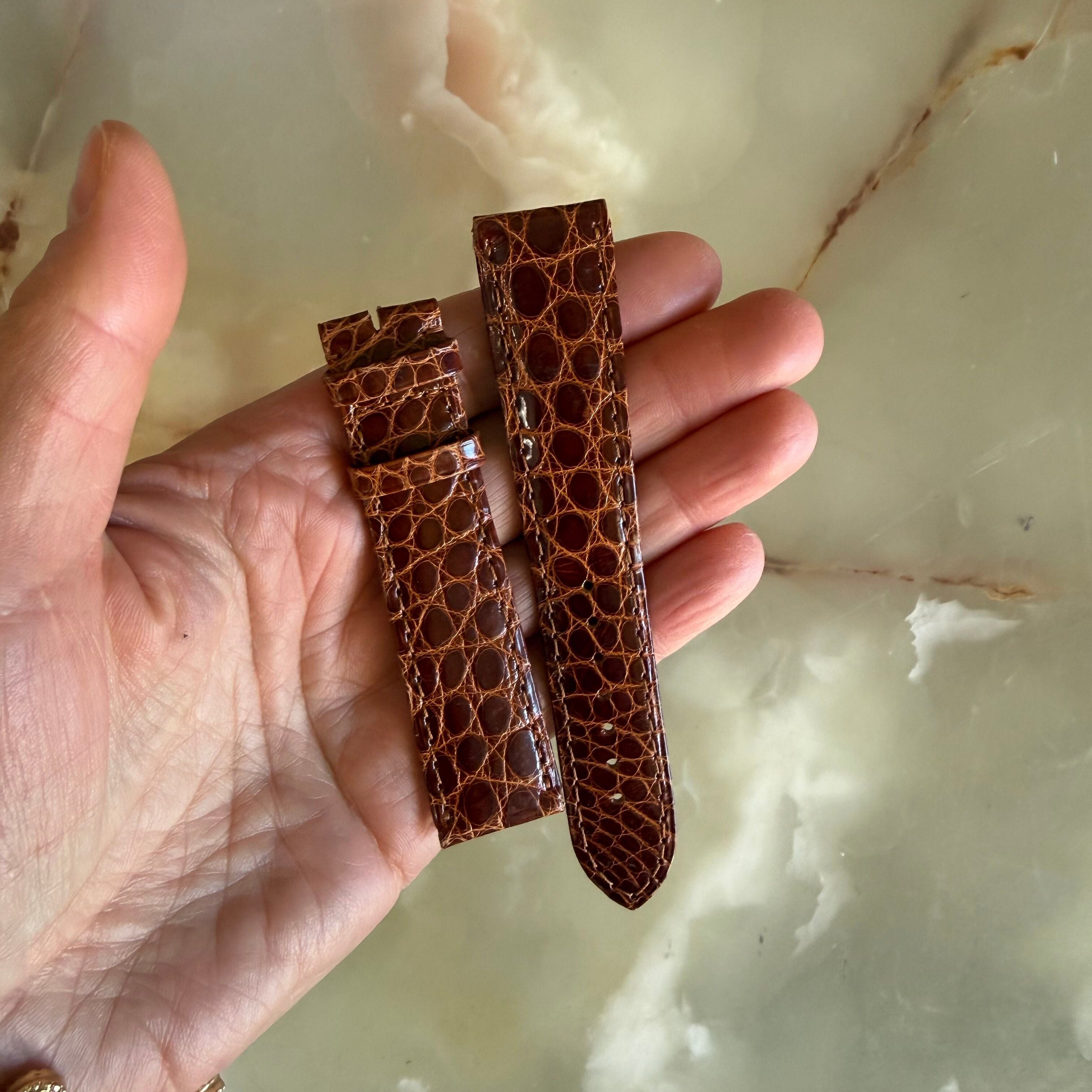 Authentic Cartier Brown Alligator Watch Strap Band 20.75mm KD98BD21