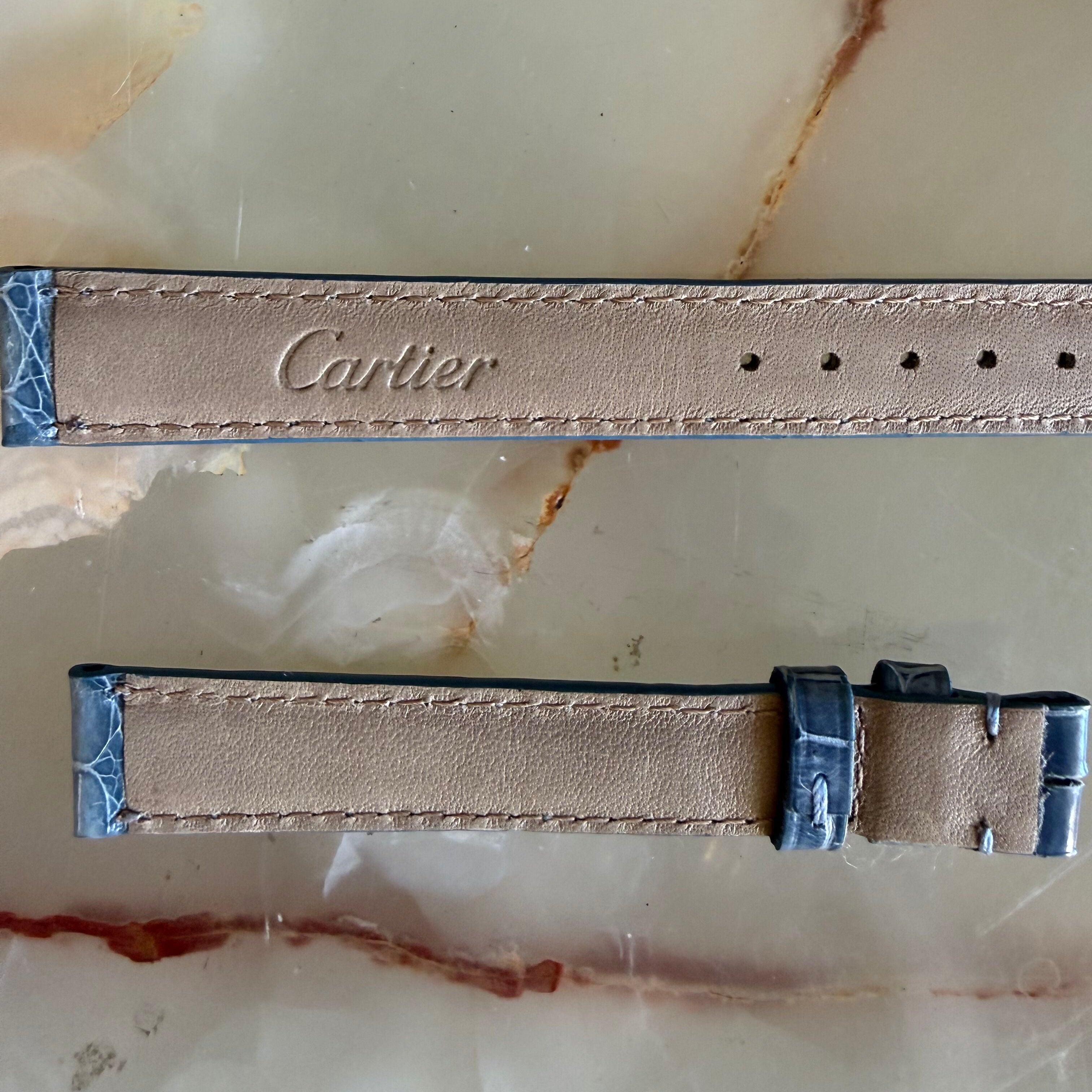 Authentic Cartier Blue Alligator Watch Strap Band 13mm
