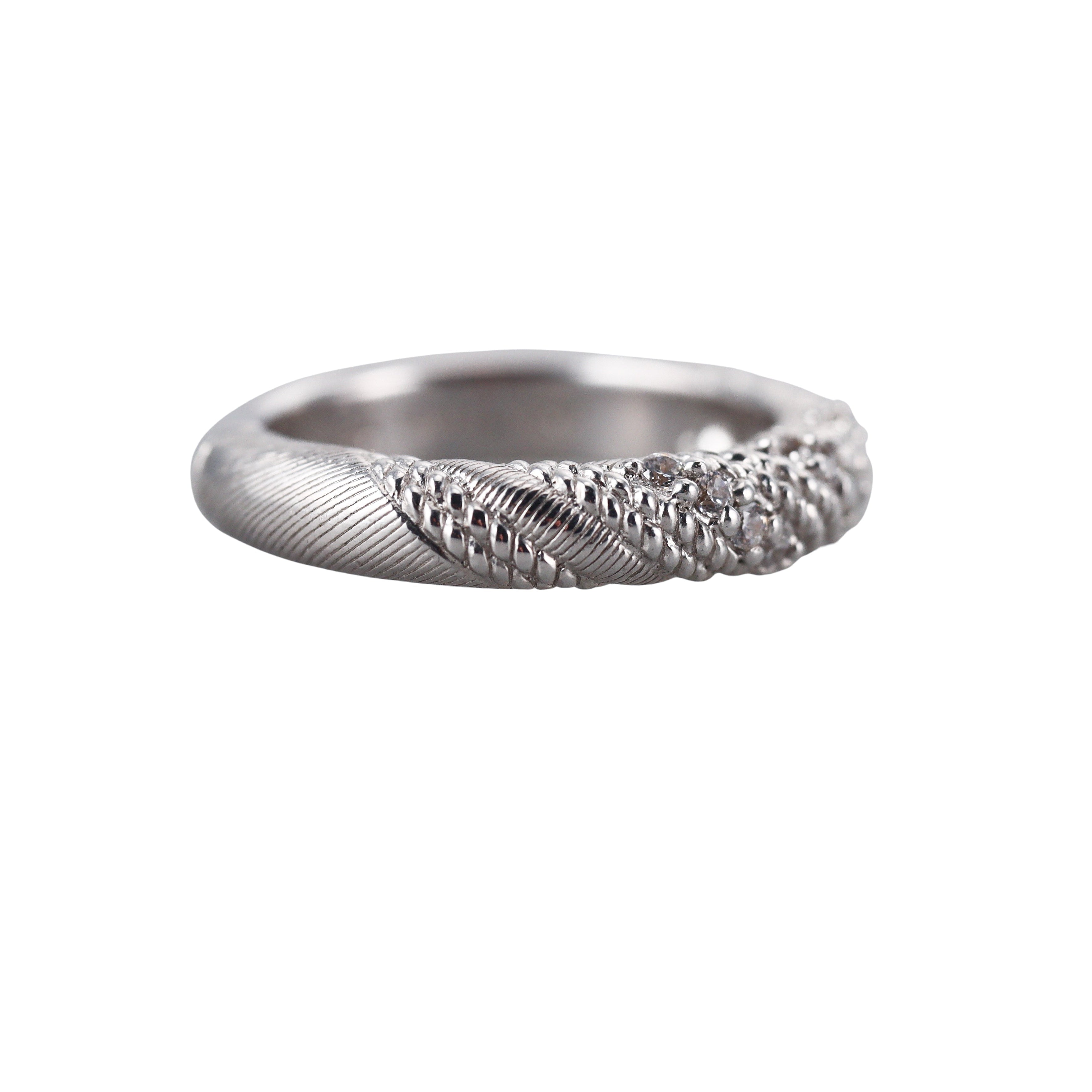 Judith Ripka Sterling Silver Cubic Zirconia Ring Band