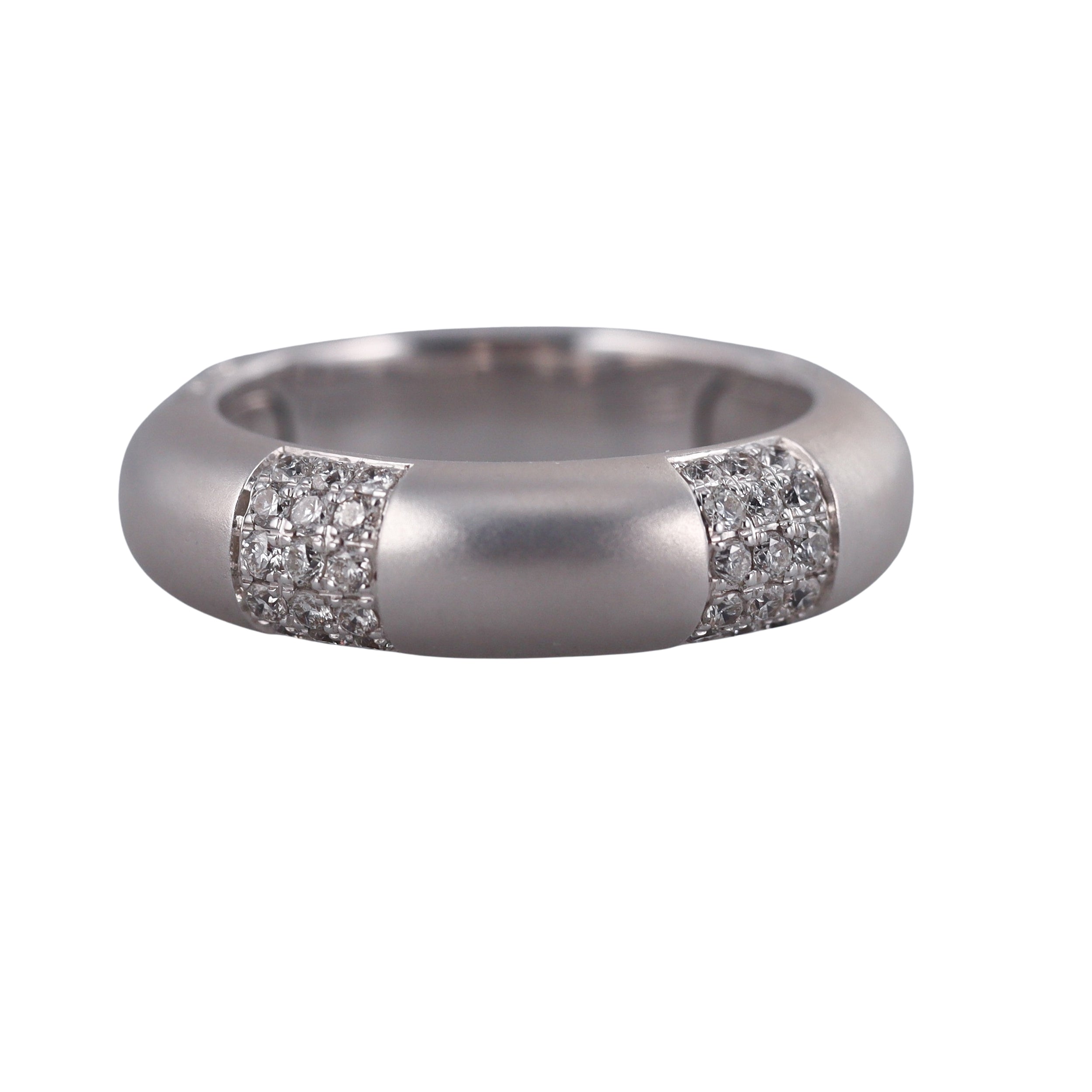 Bucherer 18k White Gold Diamond Wedding Band Ring