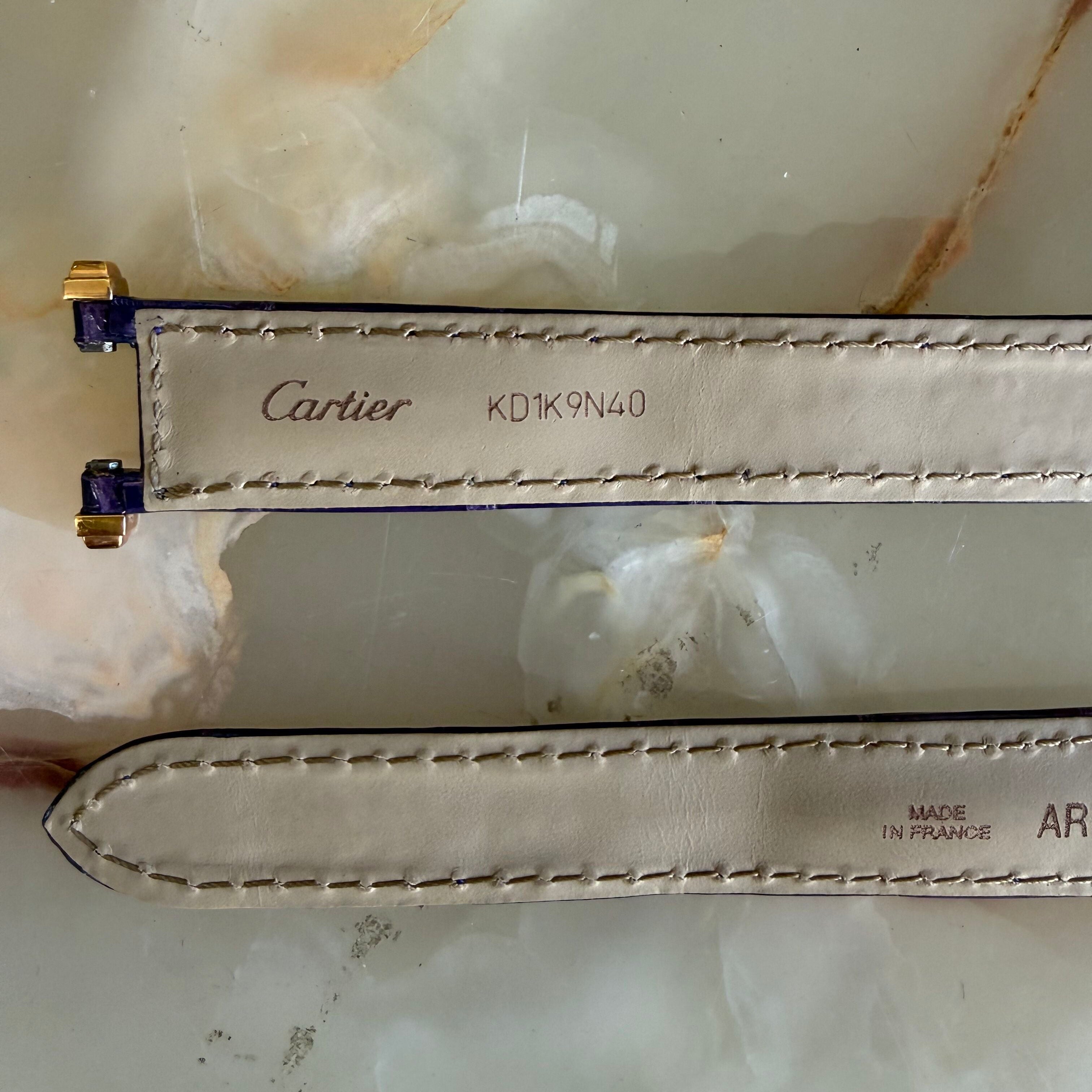 Authentic Cartier Pasha Purple Alligator Watch Strap Band 9mm KD1K9N40