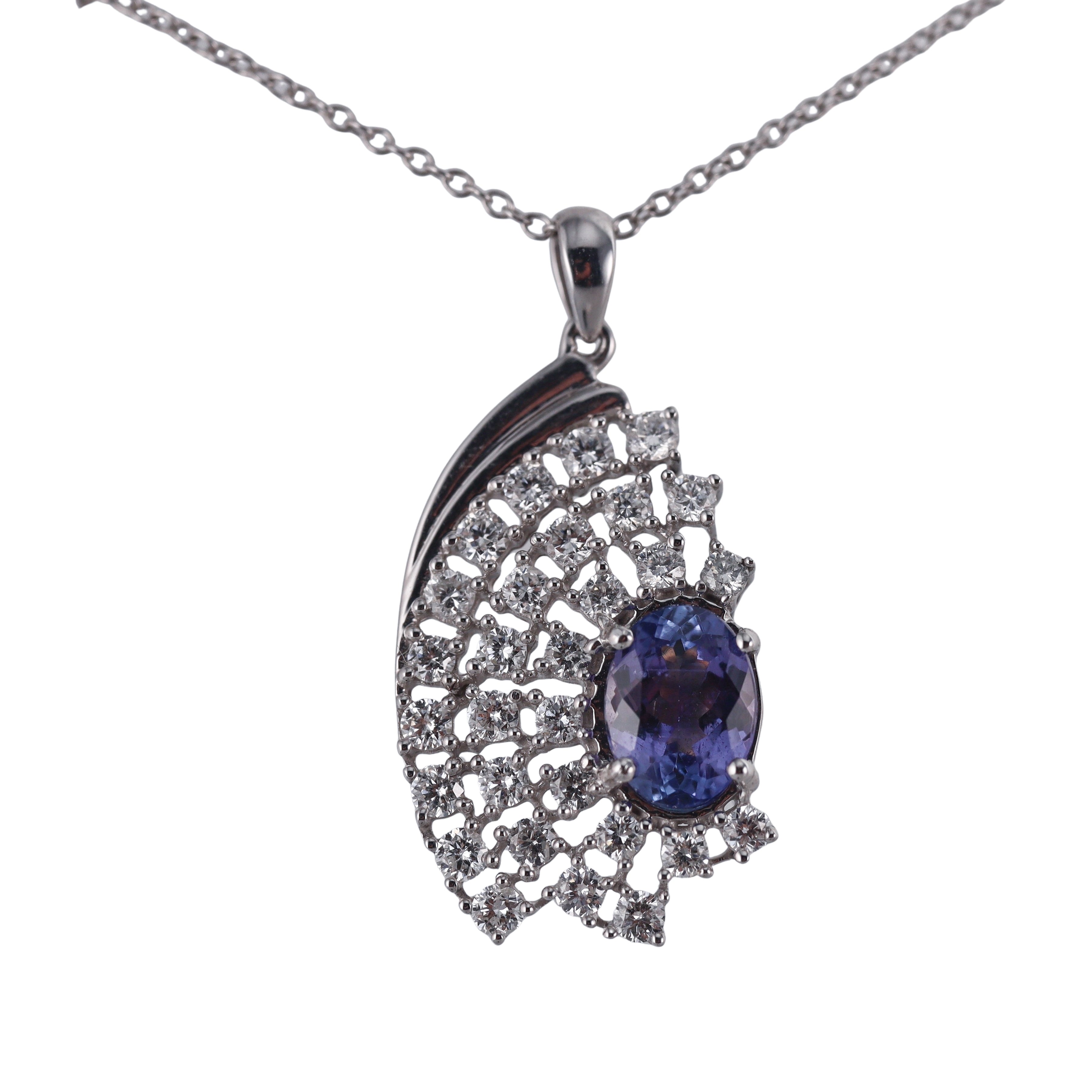 Kallati Diamond and Kyanite 9k Gold Pendant Necklace