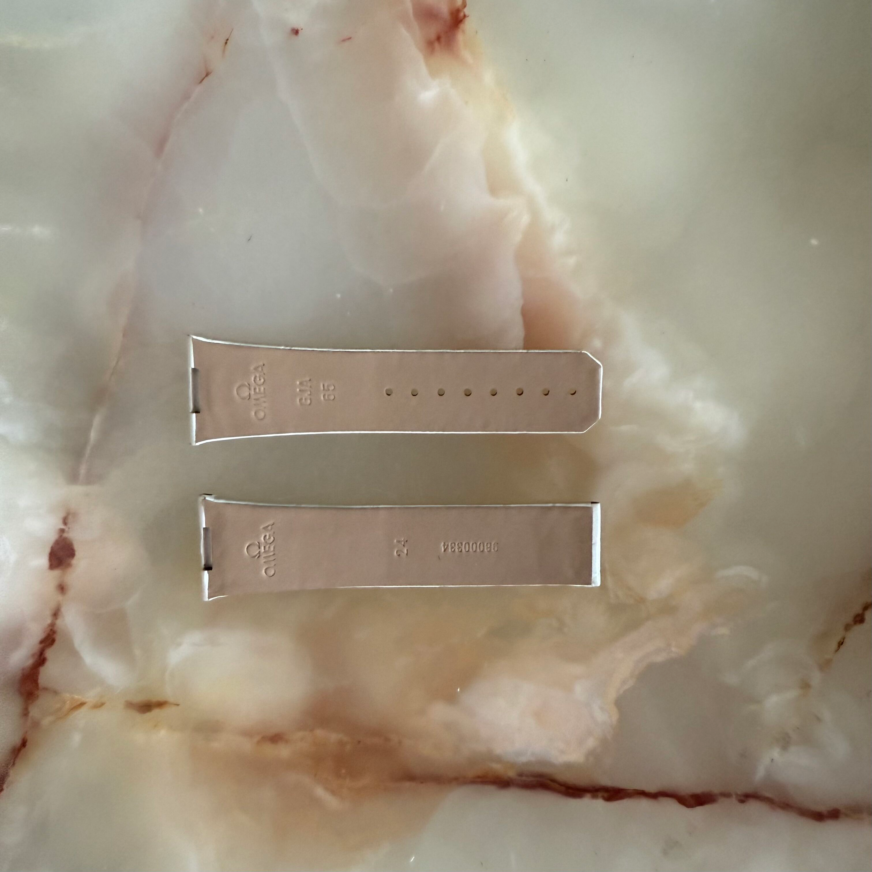 Authentic Omega White Alligator Watch Strap Band 24mm 98000334