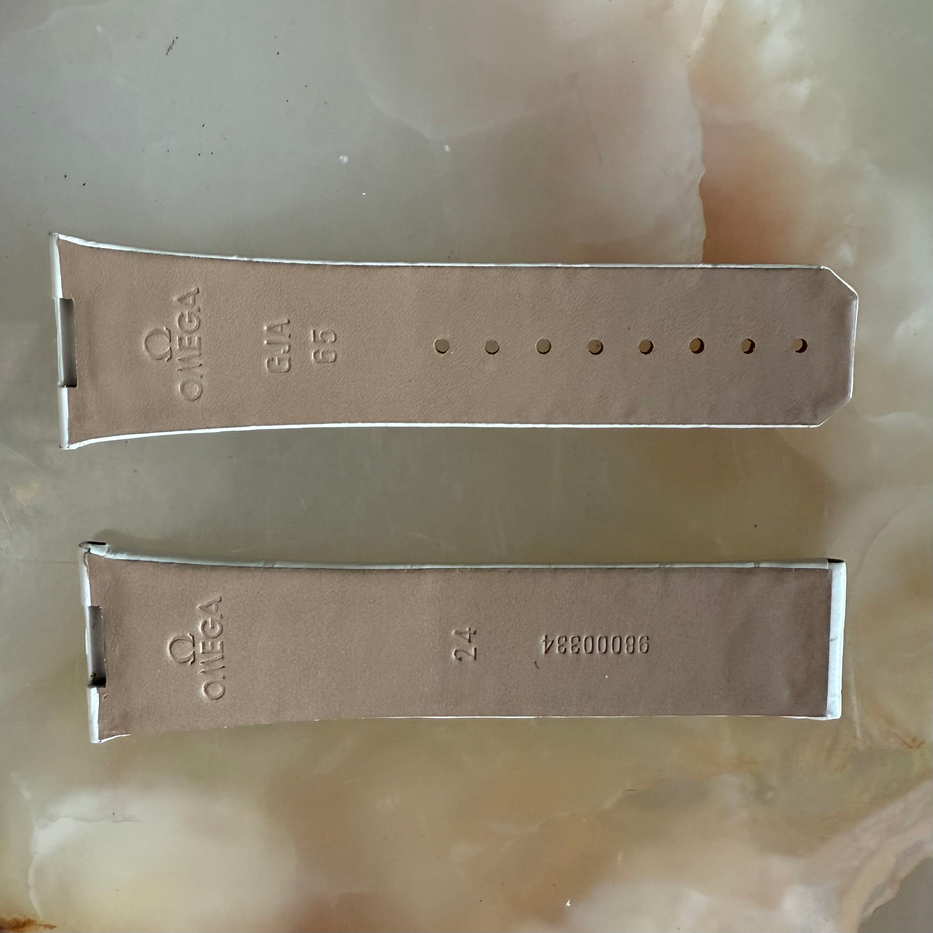 Authentic Omega White Alligator Watch Strap Band 24mm 98000334