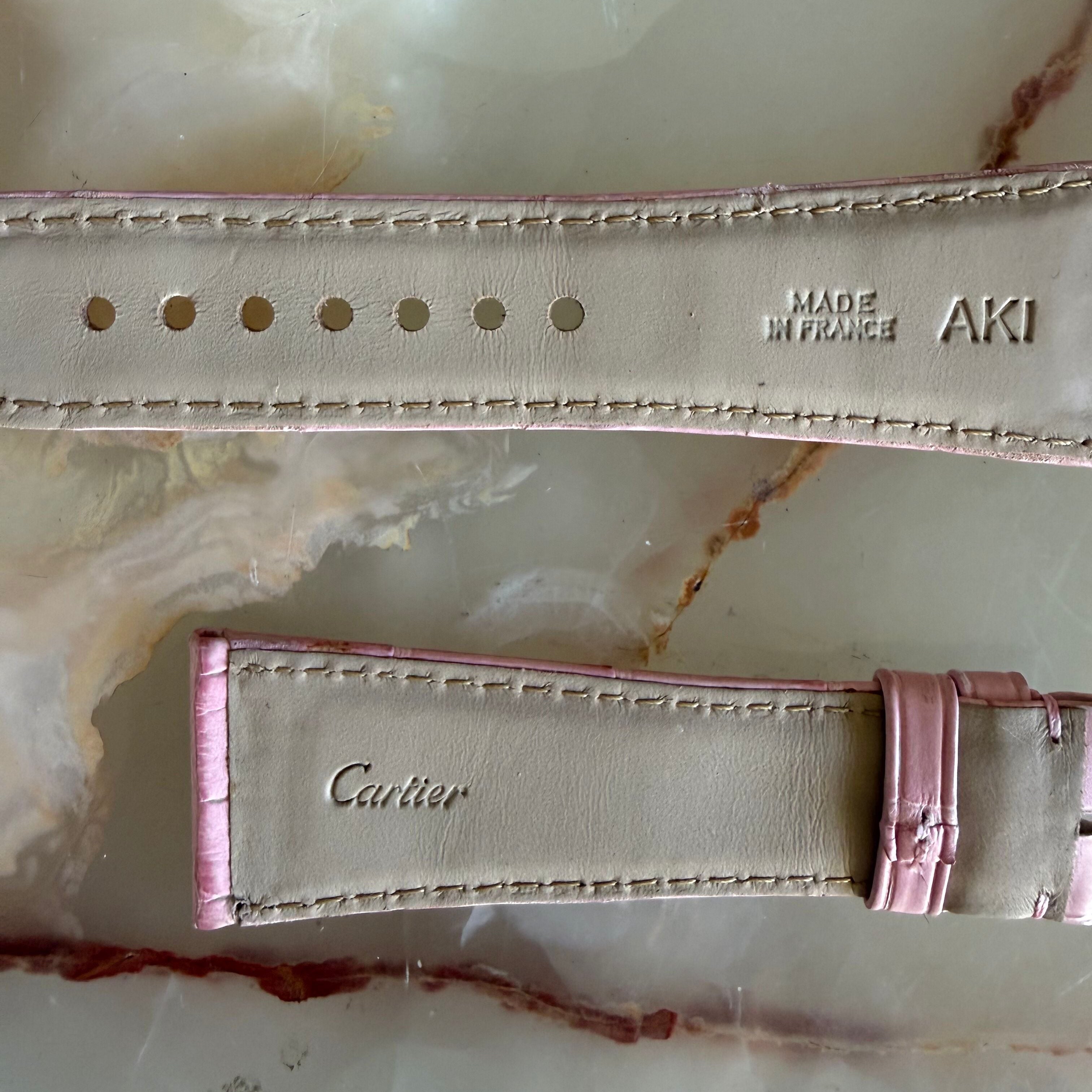 Authentic Cartier Pink Alligator Watch Strap Band 25mm