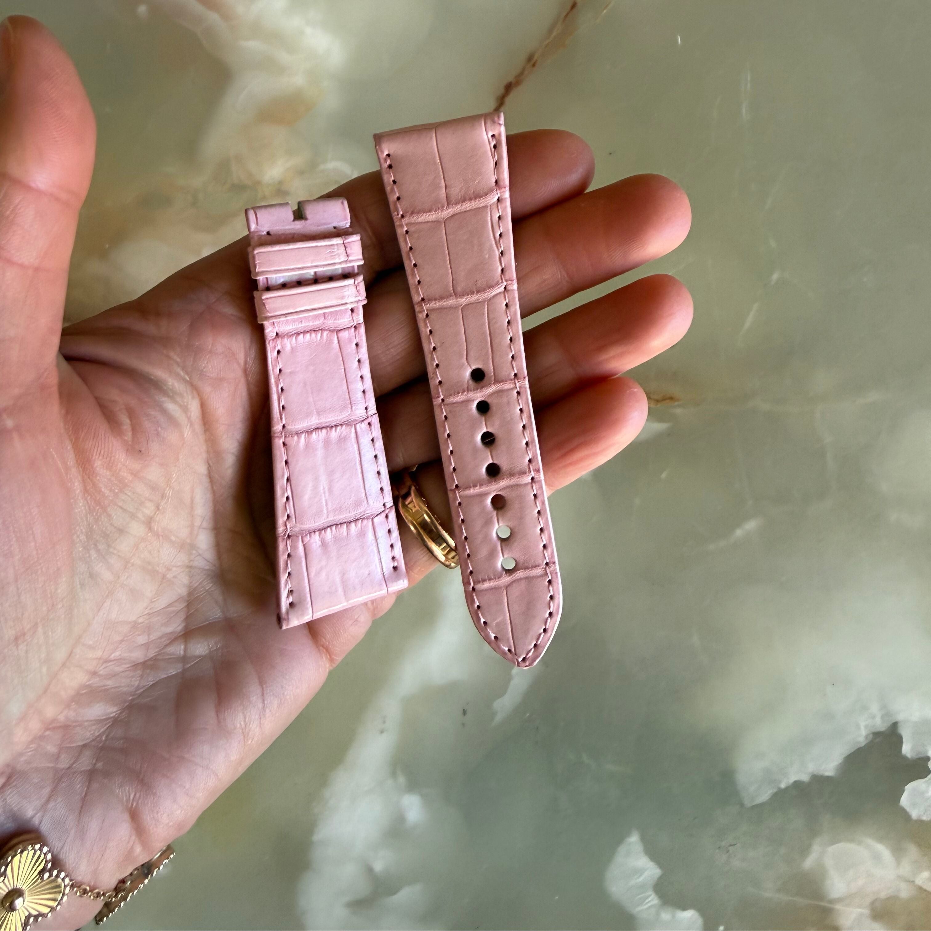 Authentic Cartier Pink Alligator Watch Strap Band 25mm