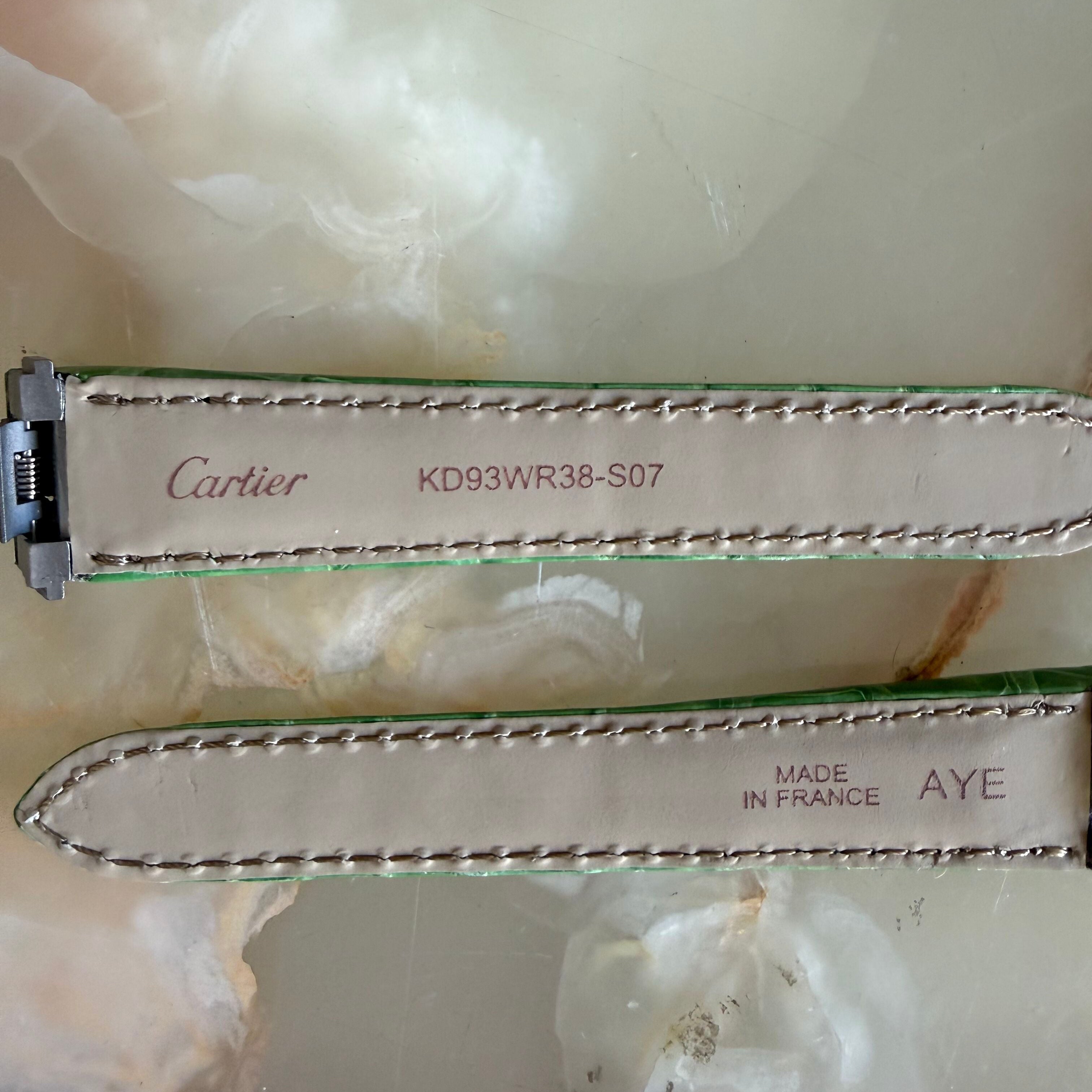 Authentic Cartier Green Alligator Quick Release Watch Strap Band 15mm KD93WR38-S07