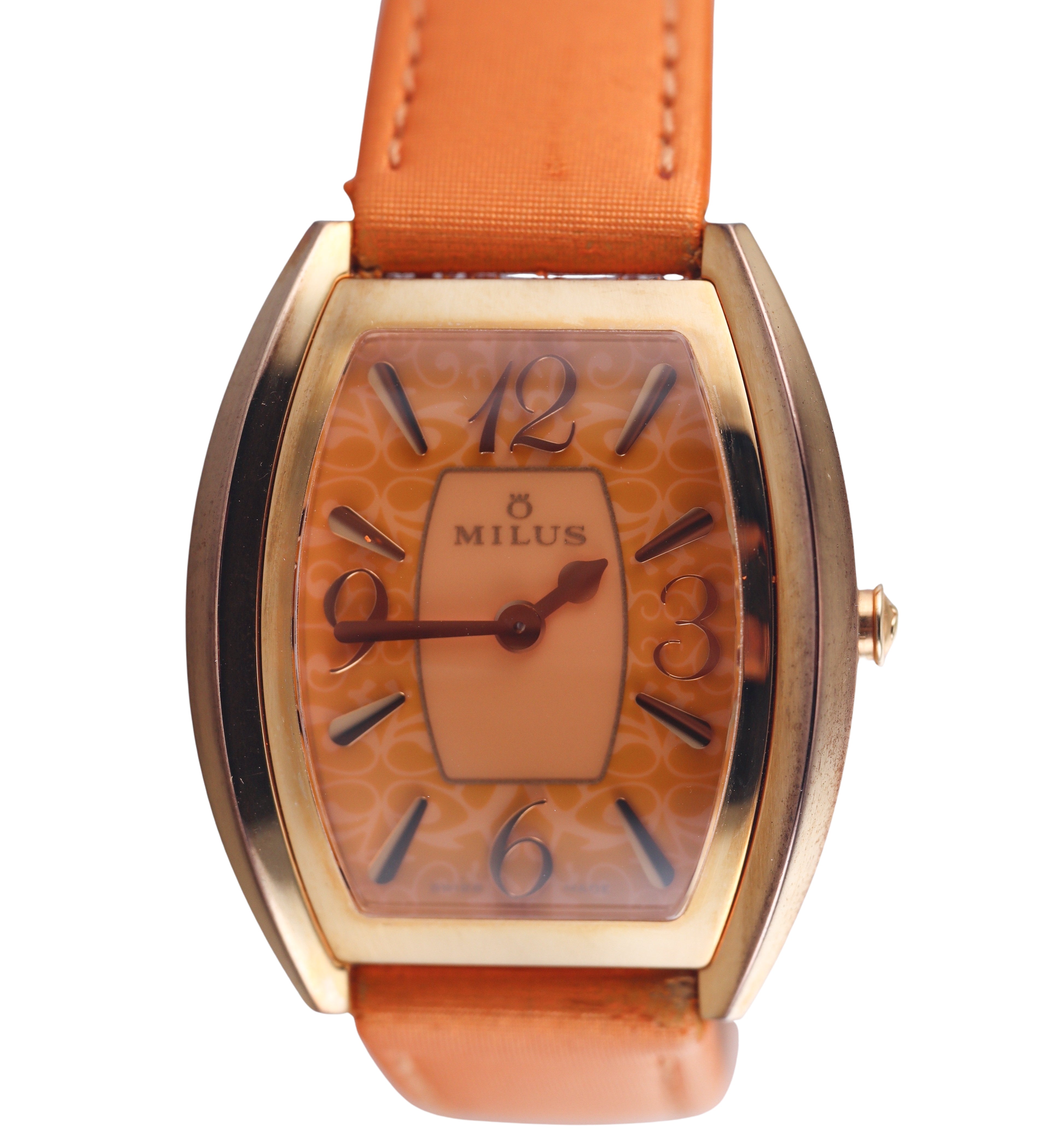 Milus Cirina Gold Tone Orange Watch CIR200P