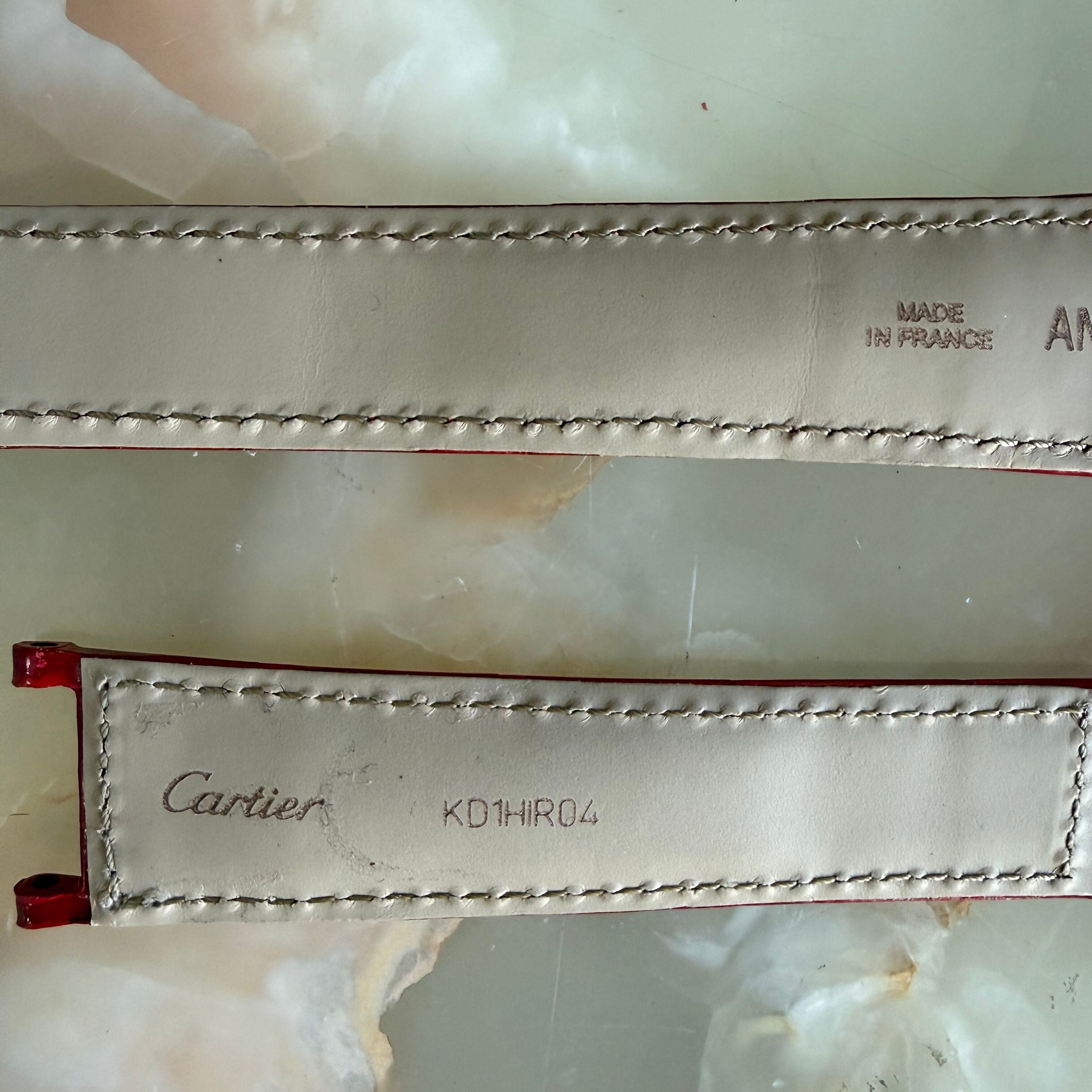 Authentic Cartier Pasha Red Alligator Watch Strap Band 21mm KD1HIR04