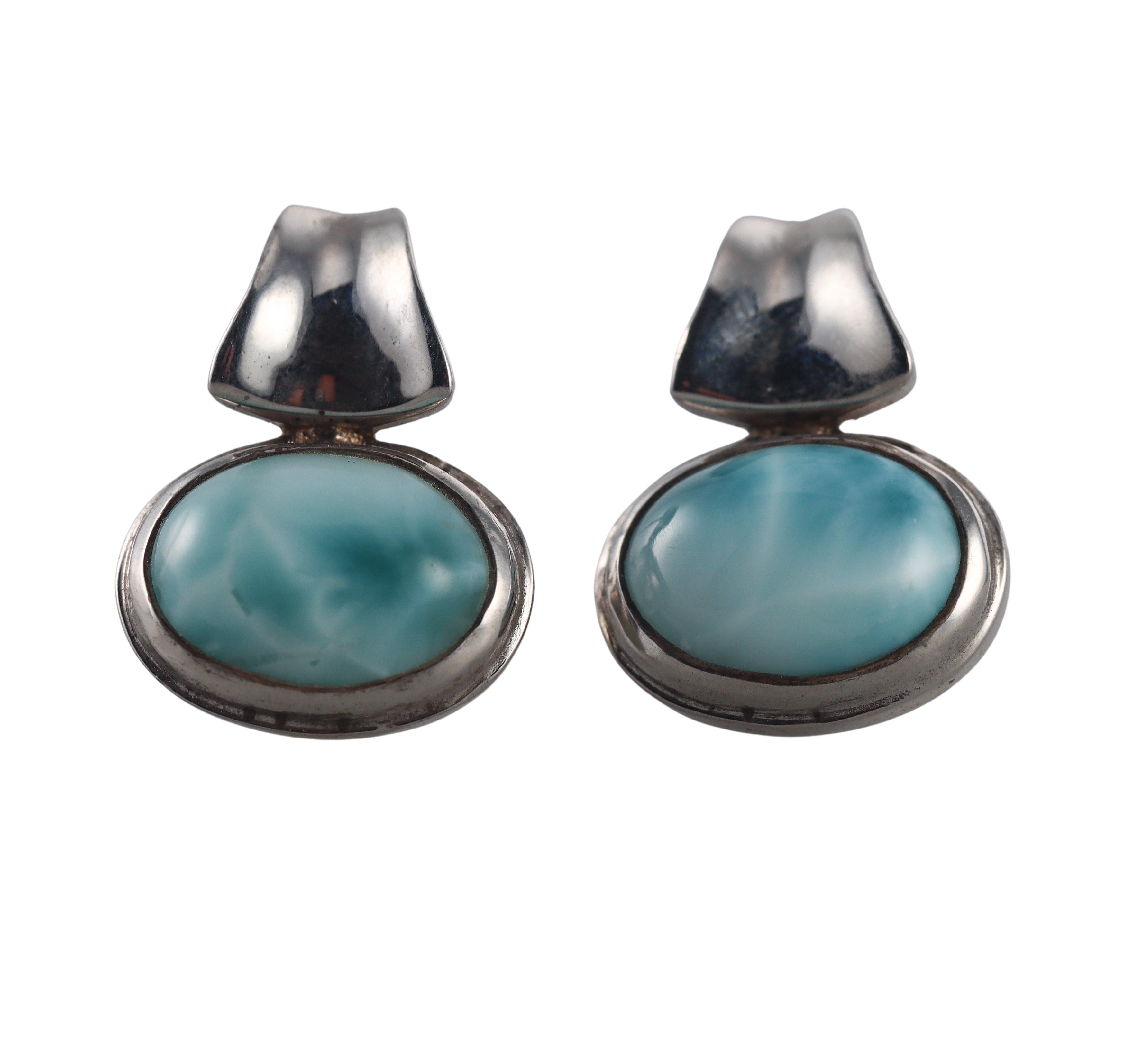 Marahlago Sterling Silver Larimar Earrings #080 Retail $364