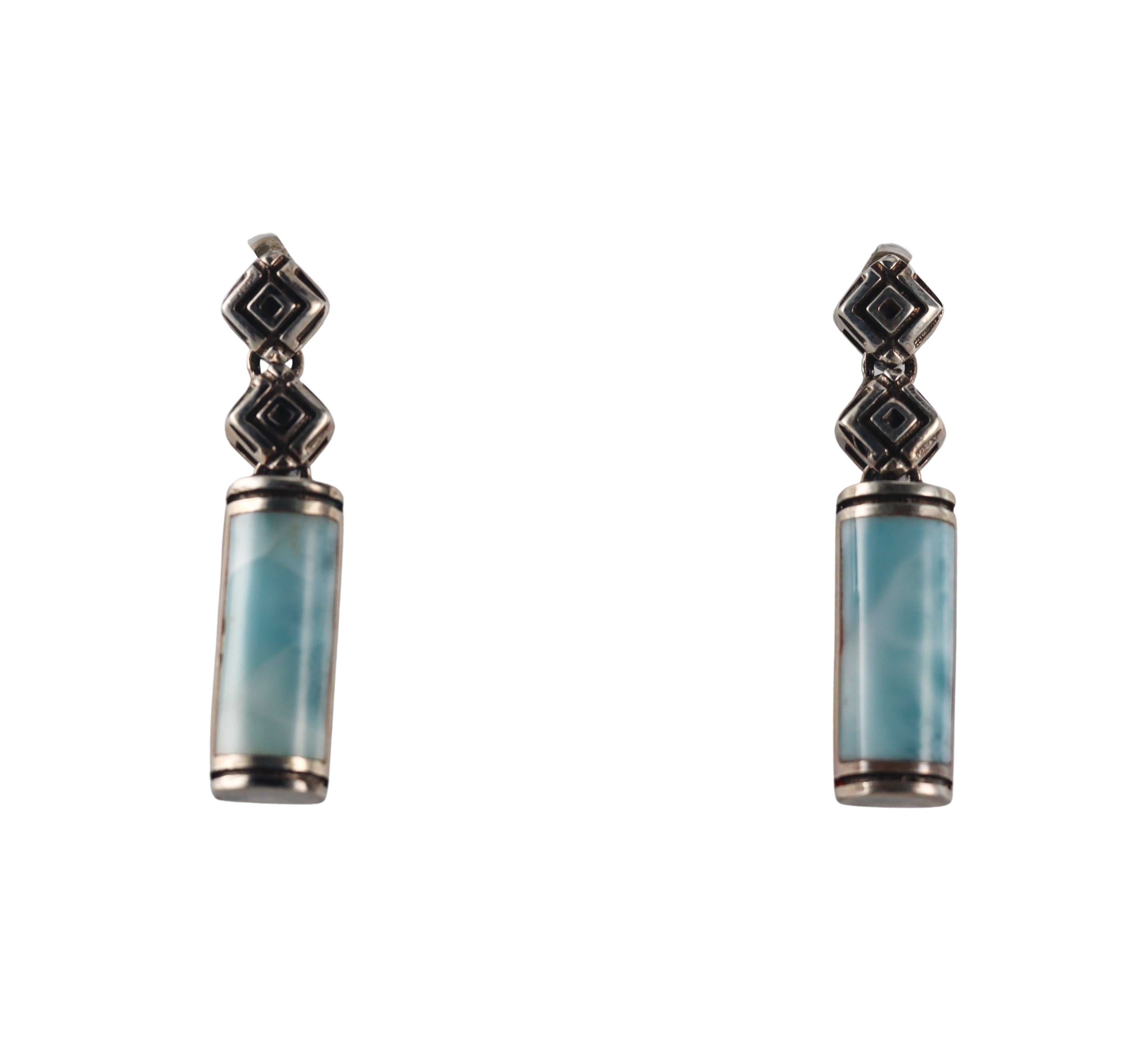 Marahlago Sterling Silver Larimar Earrings #081 Retail $395