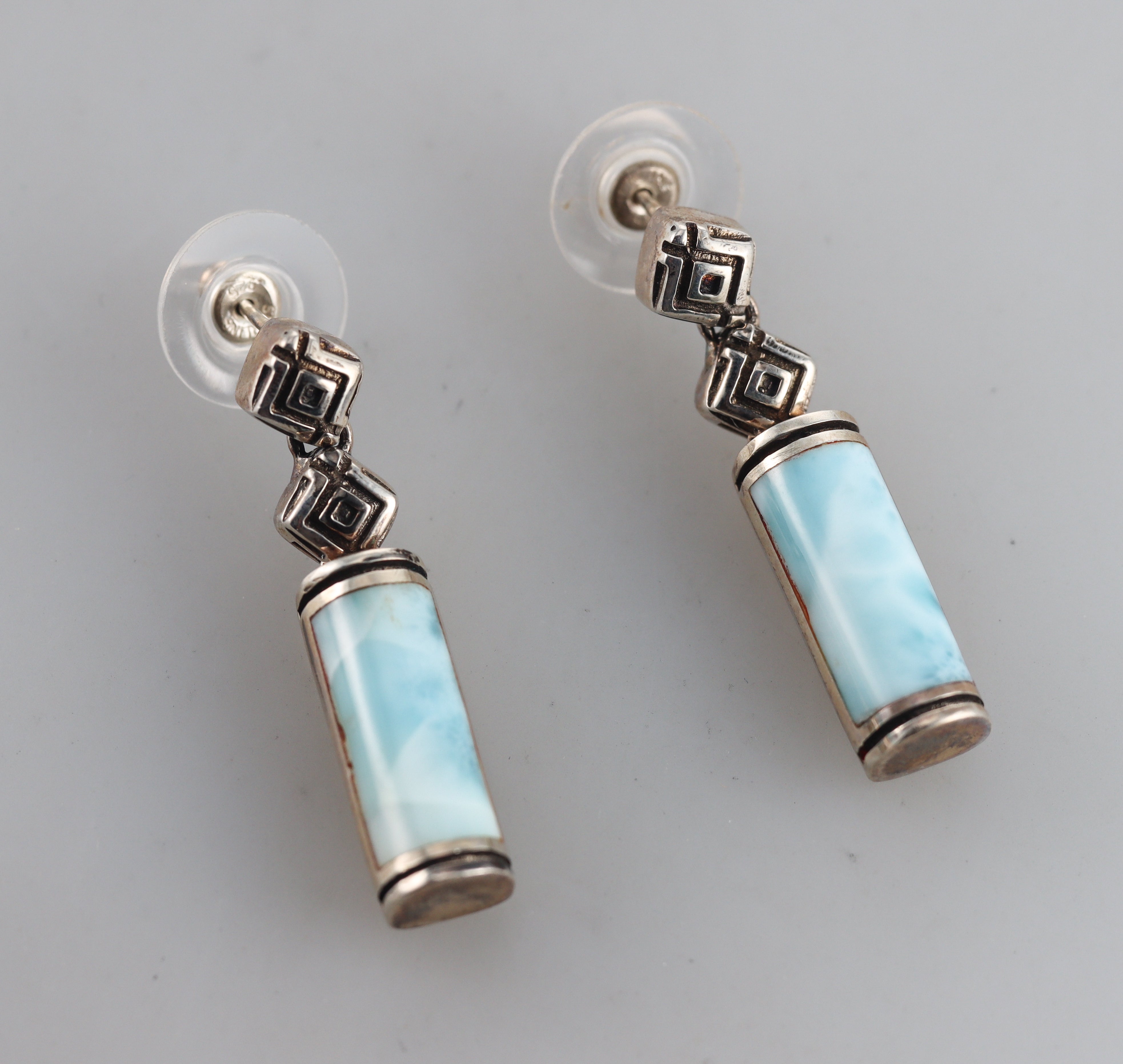 Marahlago Sterling Silver Larimar Earrings #081 Retail $395