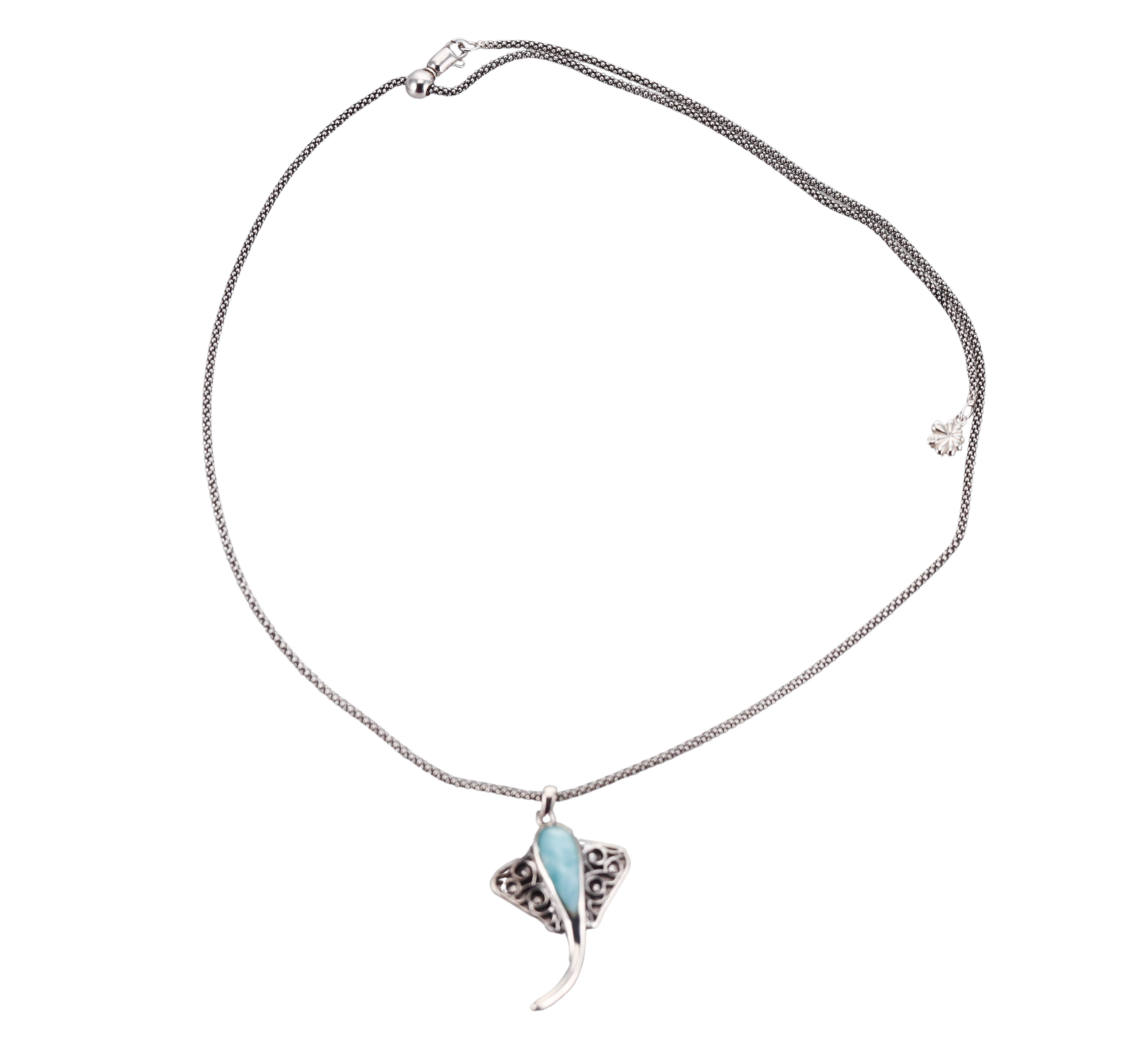 MarahLago Sterling Silver Larimar Stingray Pendant Necklace
