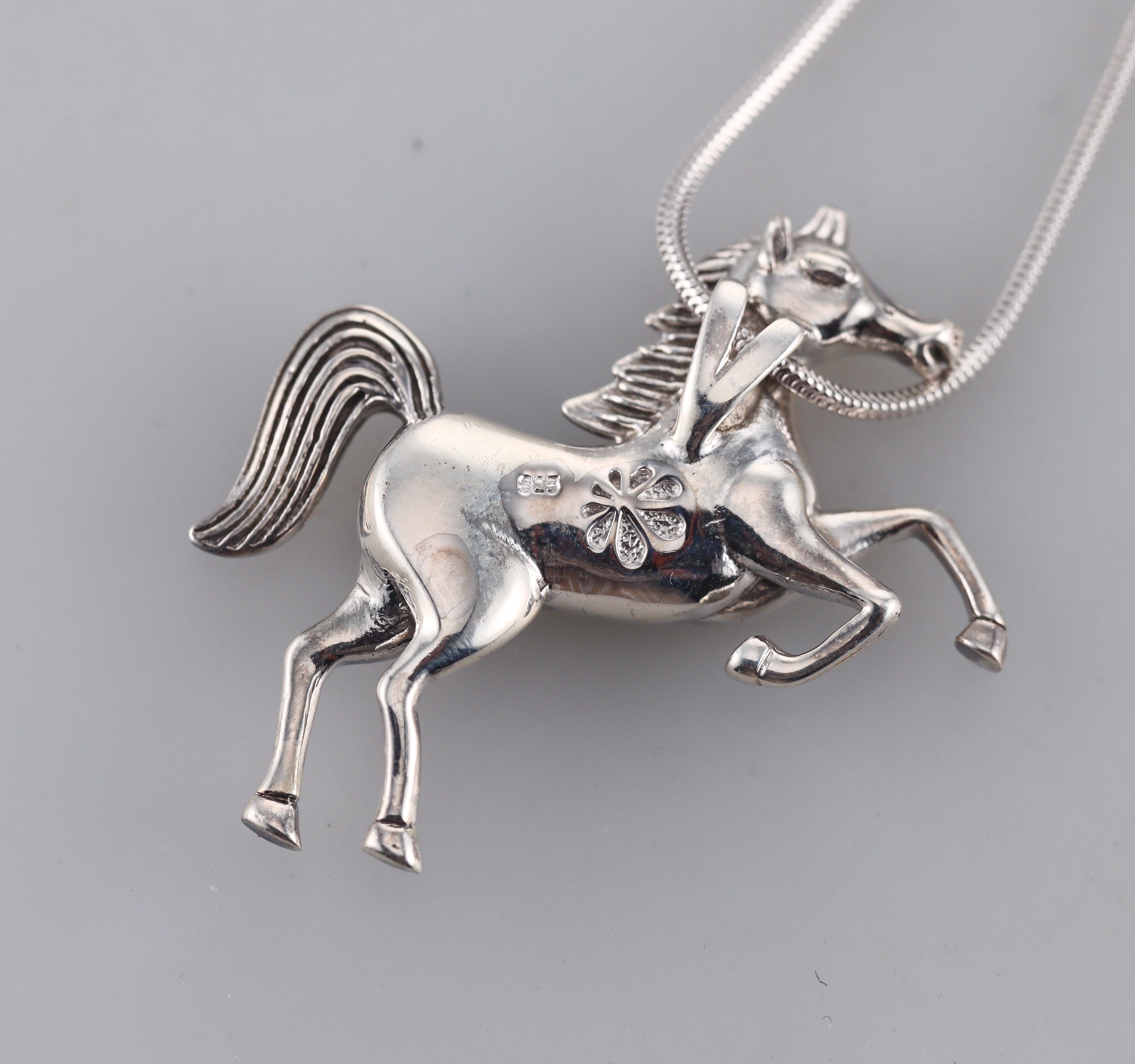 MarahLago Sterling Silver Larimar Horse Pendant Necklace Retail $341 #063