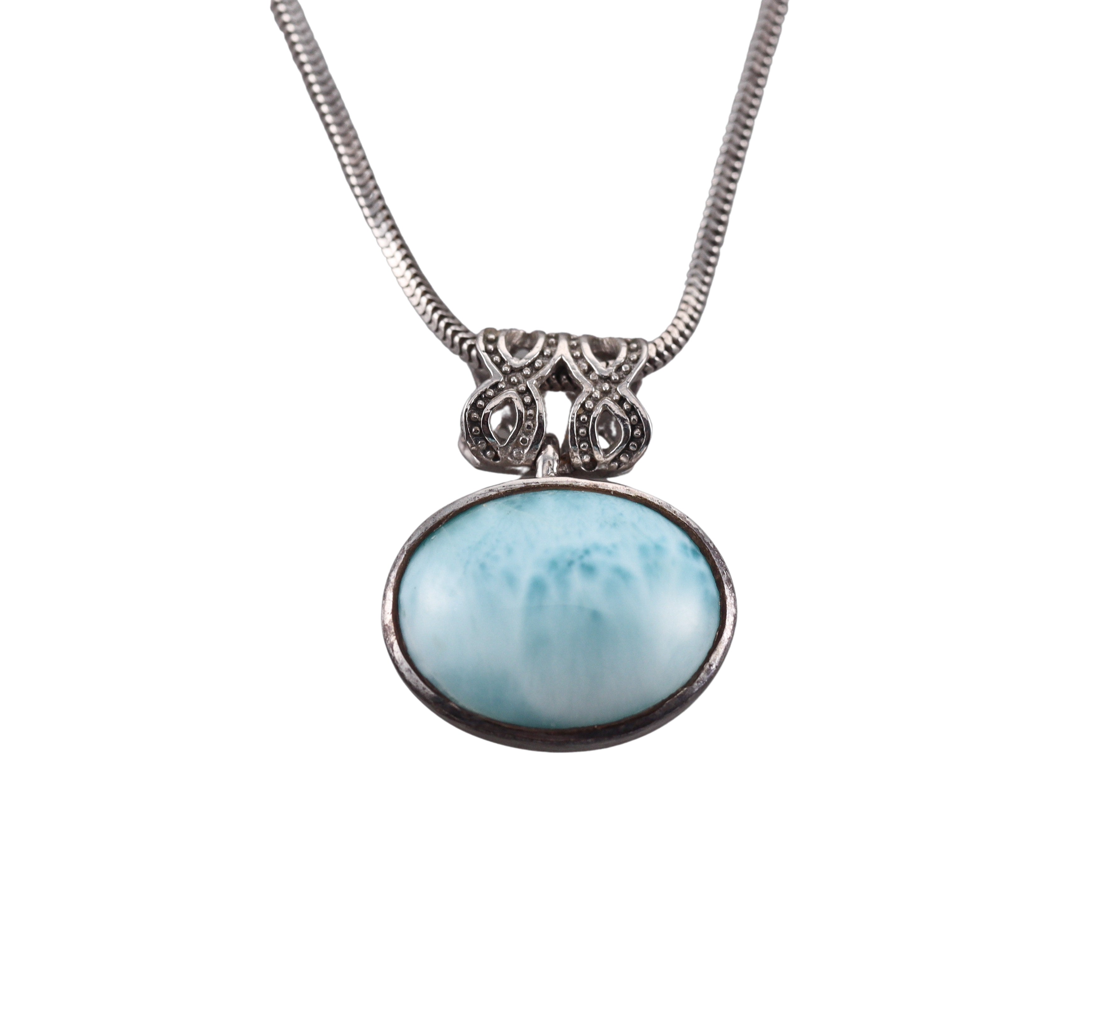 MarahLago Sterling Silver Larimar Pendant Necklace Retail $343 #072