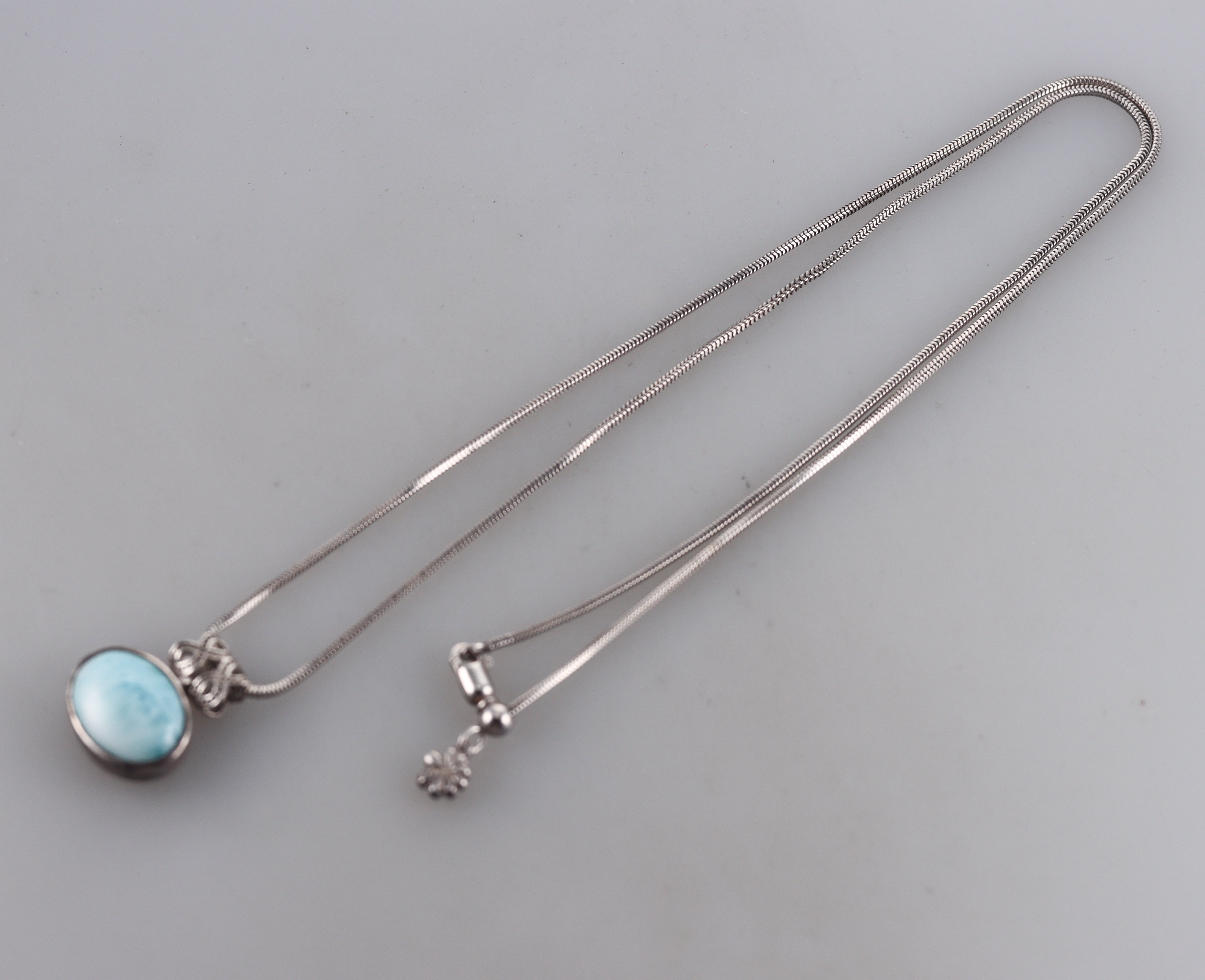 MarahLago Sterling Silver Larimar Pendant Necklace Retail $343 #072