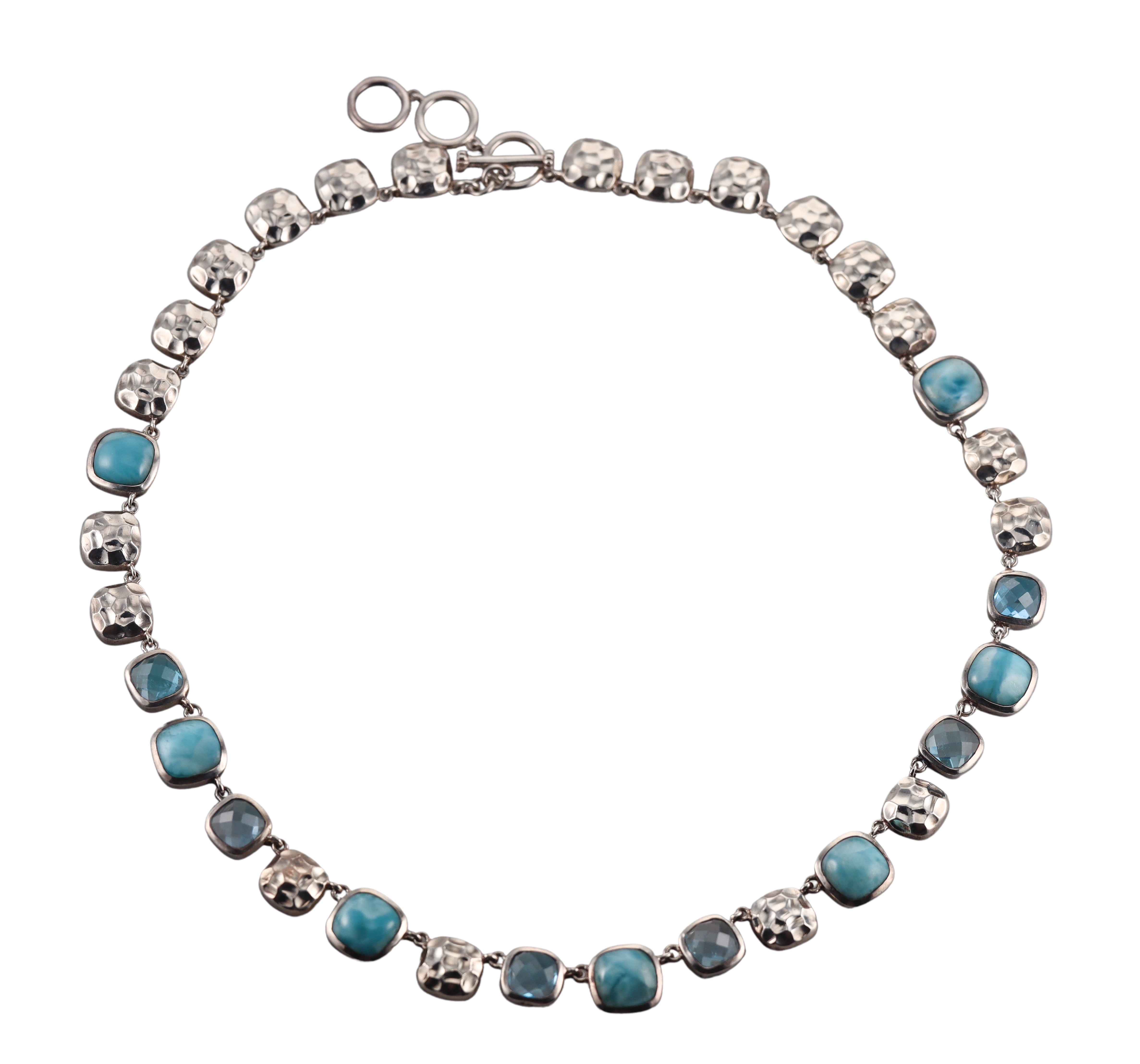 MarahLago Sterling Silver Larimar Blue Topaz Necklace Retail $1925 #071