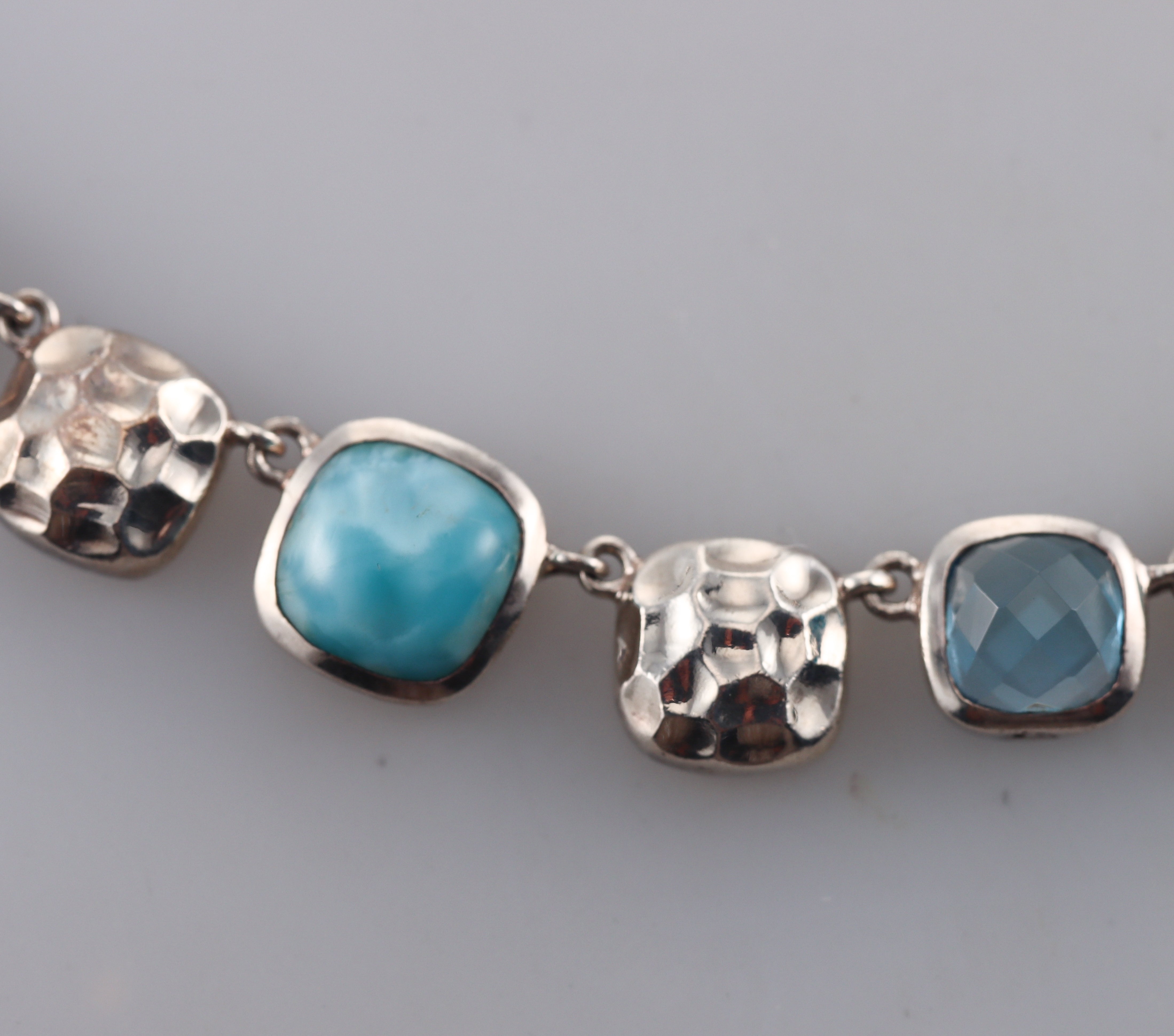 MarahLago Sterling Silver Larimar Blue Topaz Necklace Retail $1925 #071