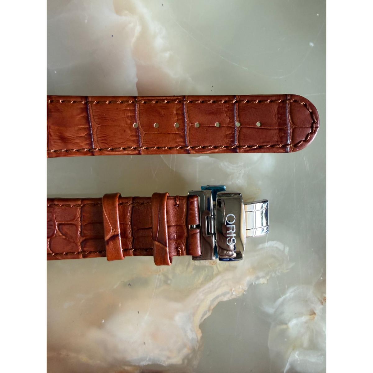Authentic Oris Brown Leather Watch Strap Band 22mm w Buckle 6 22 42
