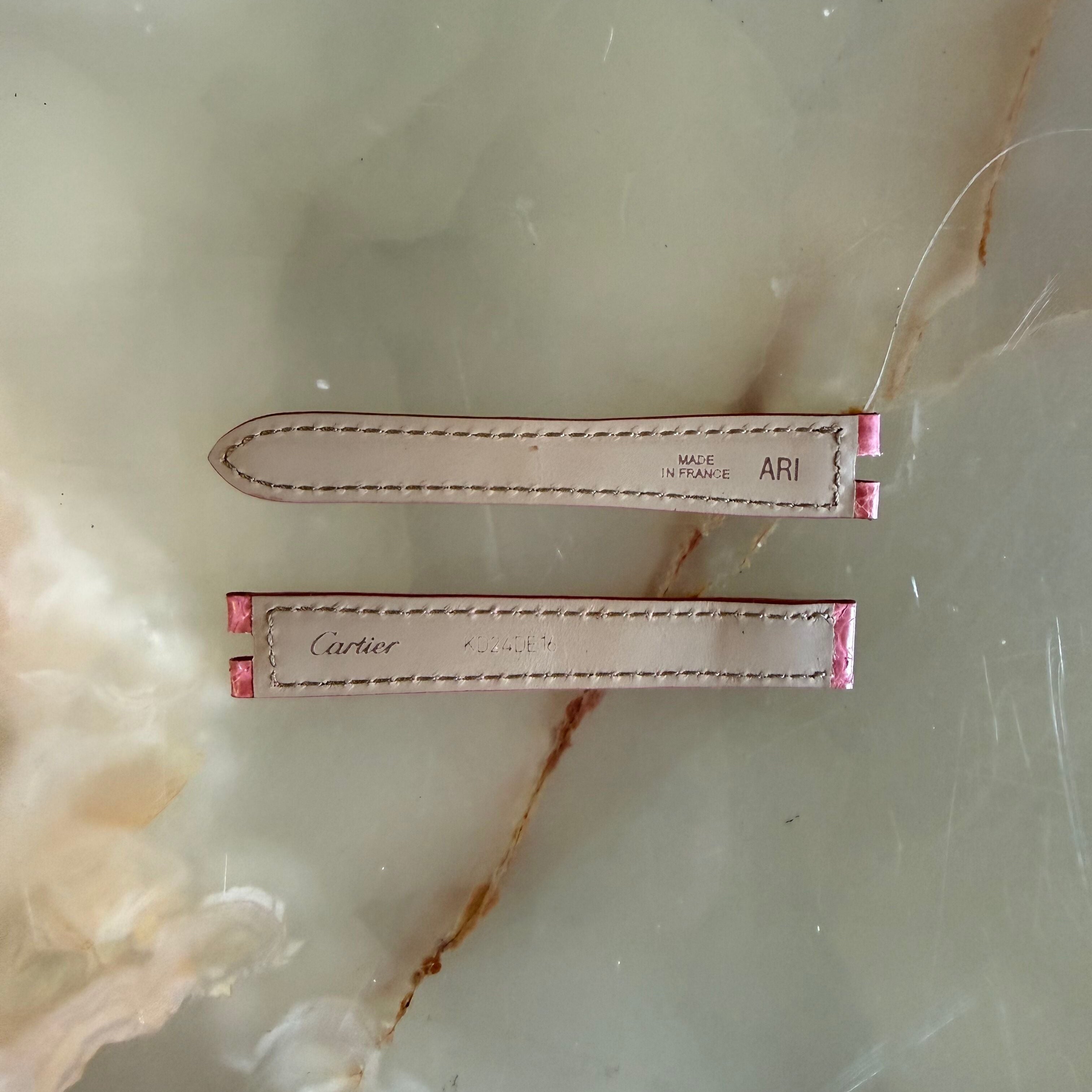 Authentic Cartier Pink Alligator Watch Strap Band 14mm KD24DE16