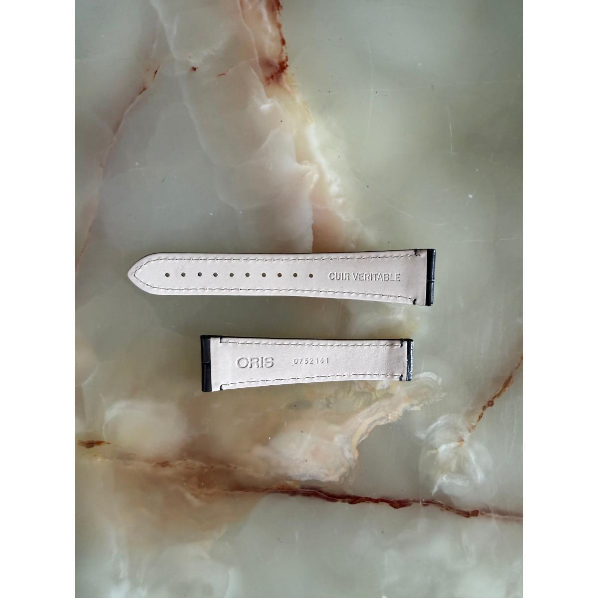 Authentic Oris Gray Leather Watch Strap Band 21mm 0752161