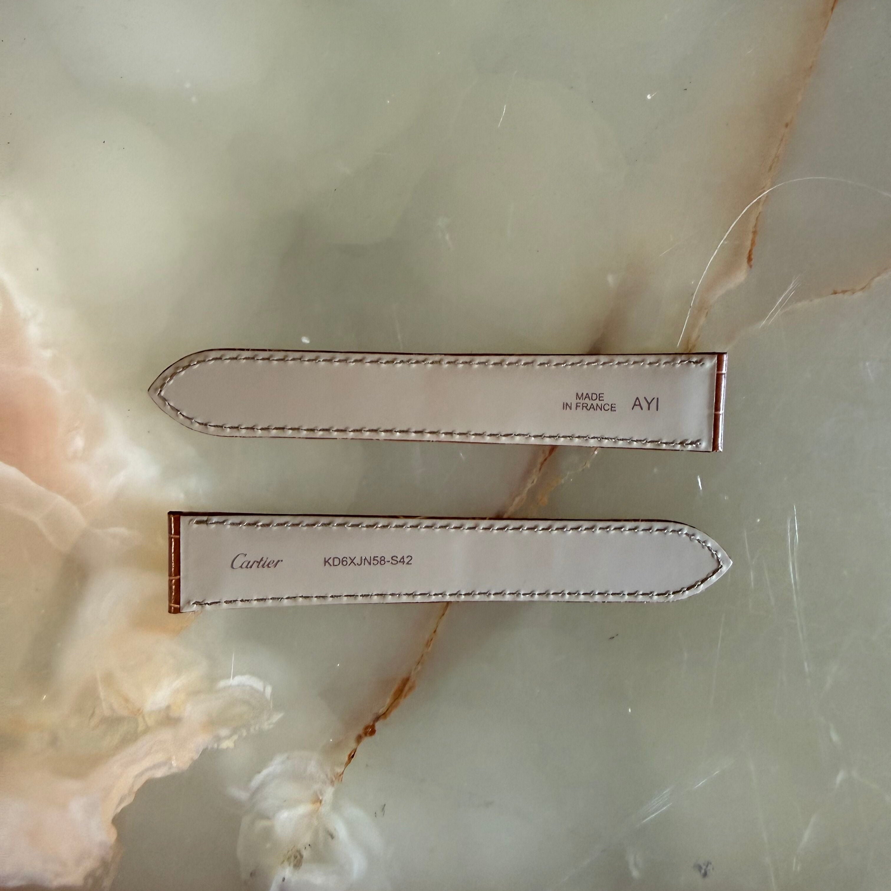 Authentic Cartier Brown Alligator Watch Strap Band 20mm KD6XJN58-S42