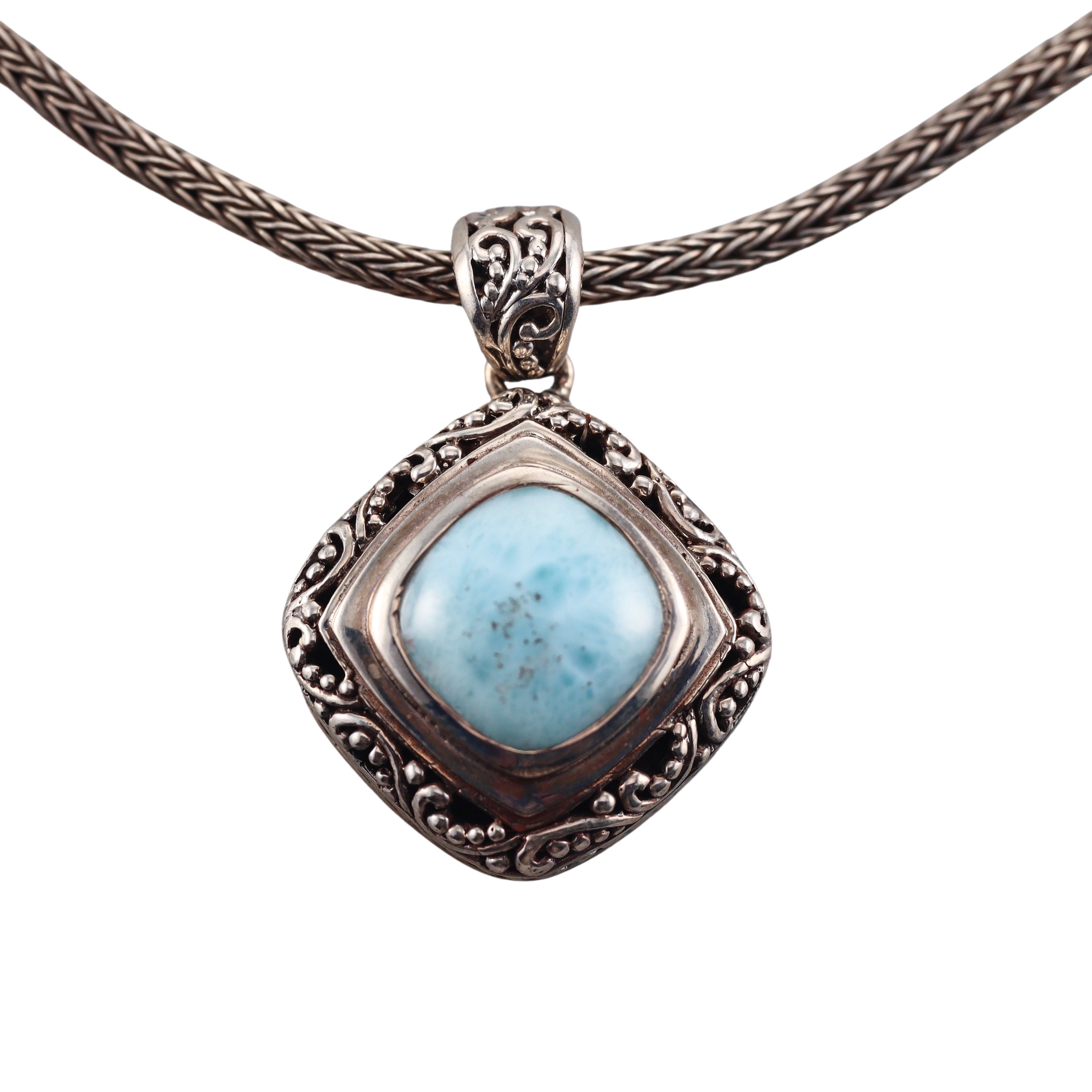 MarahLago Sterling Silver Larimar  Pendant Necklace Retail $465