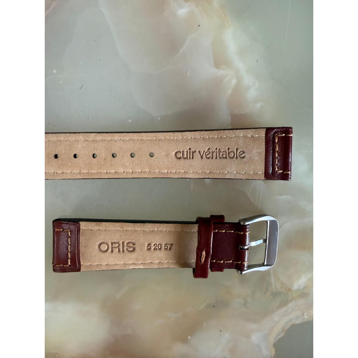 Authentic Oris Brown Leather Watch Strap Band 20mm w Buckle 5 20 57