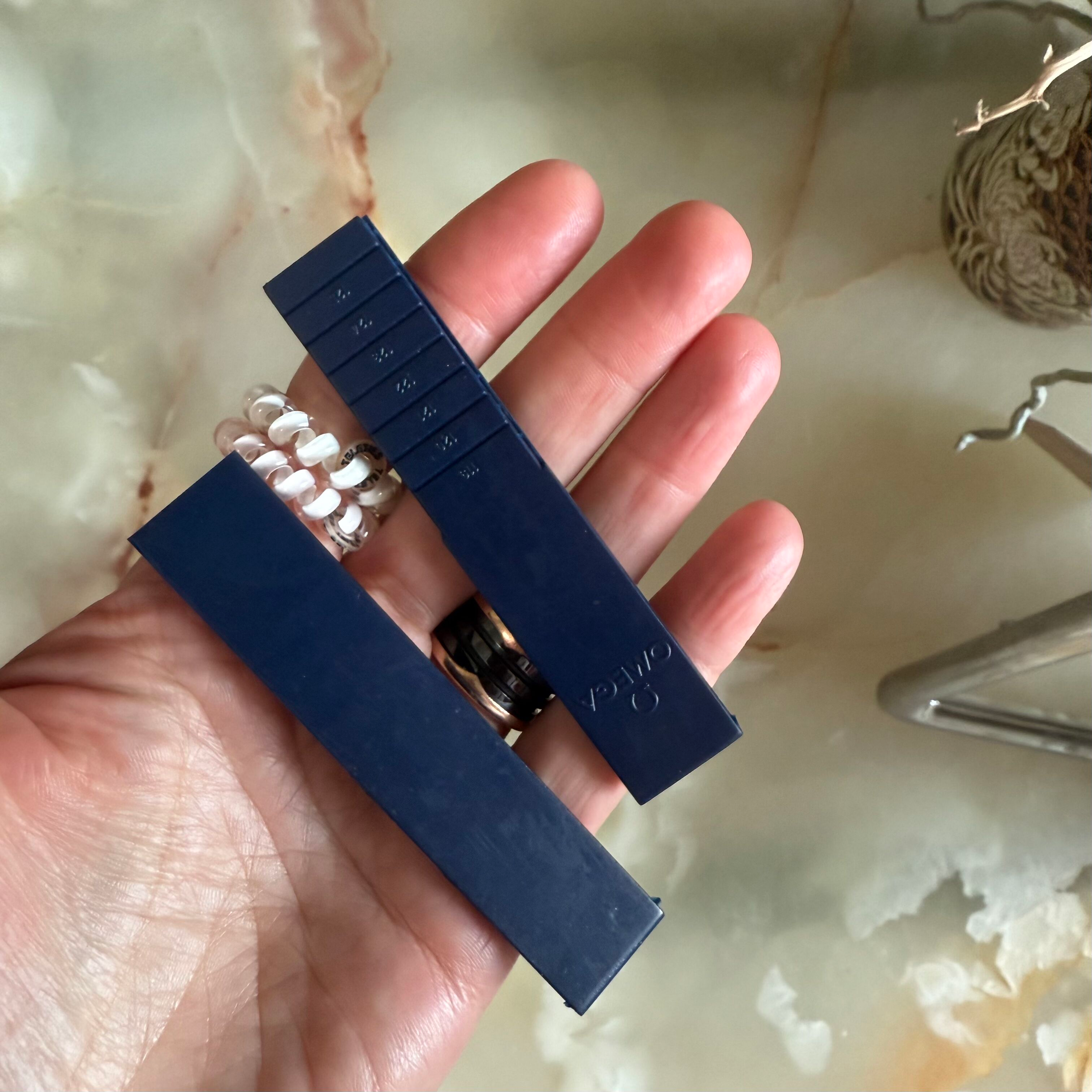 Authentic Omega Seamaster Mid-Size Blue Rubber Watch Strap Band 18mm
