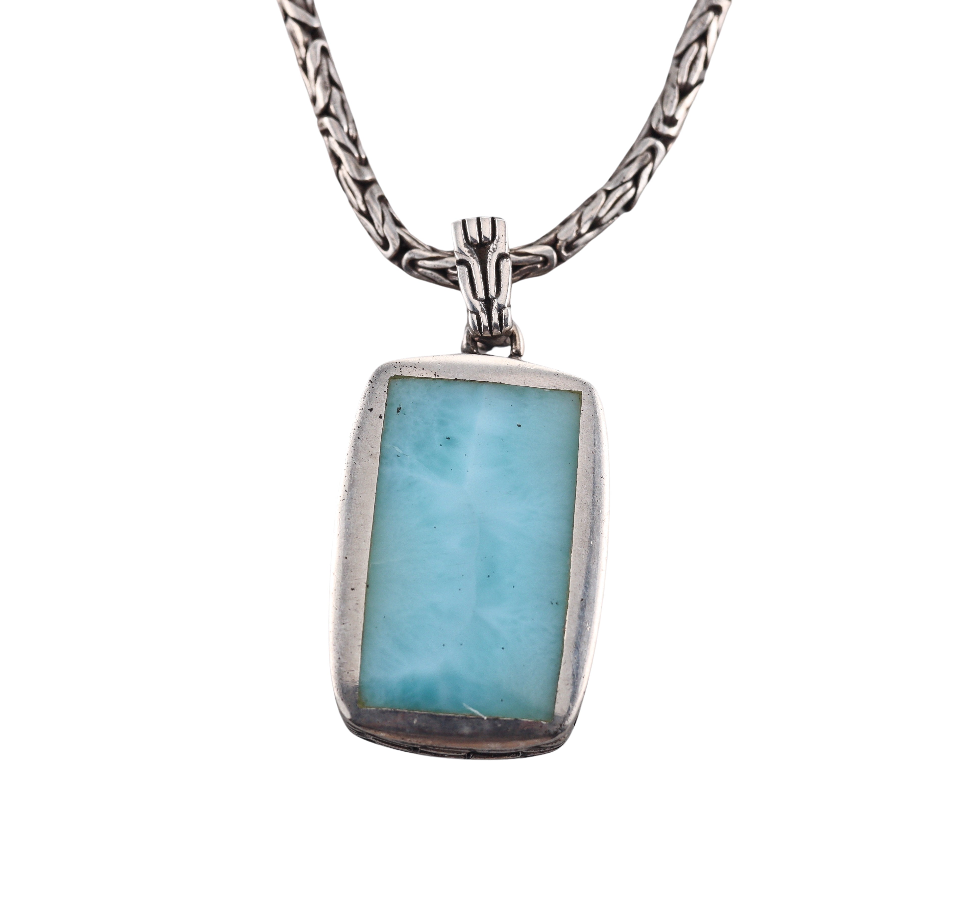 MarahLago Sterling Silver Larimar Pendant Necklace Retail $437 #075