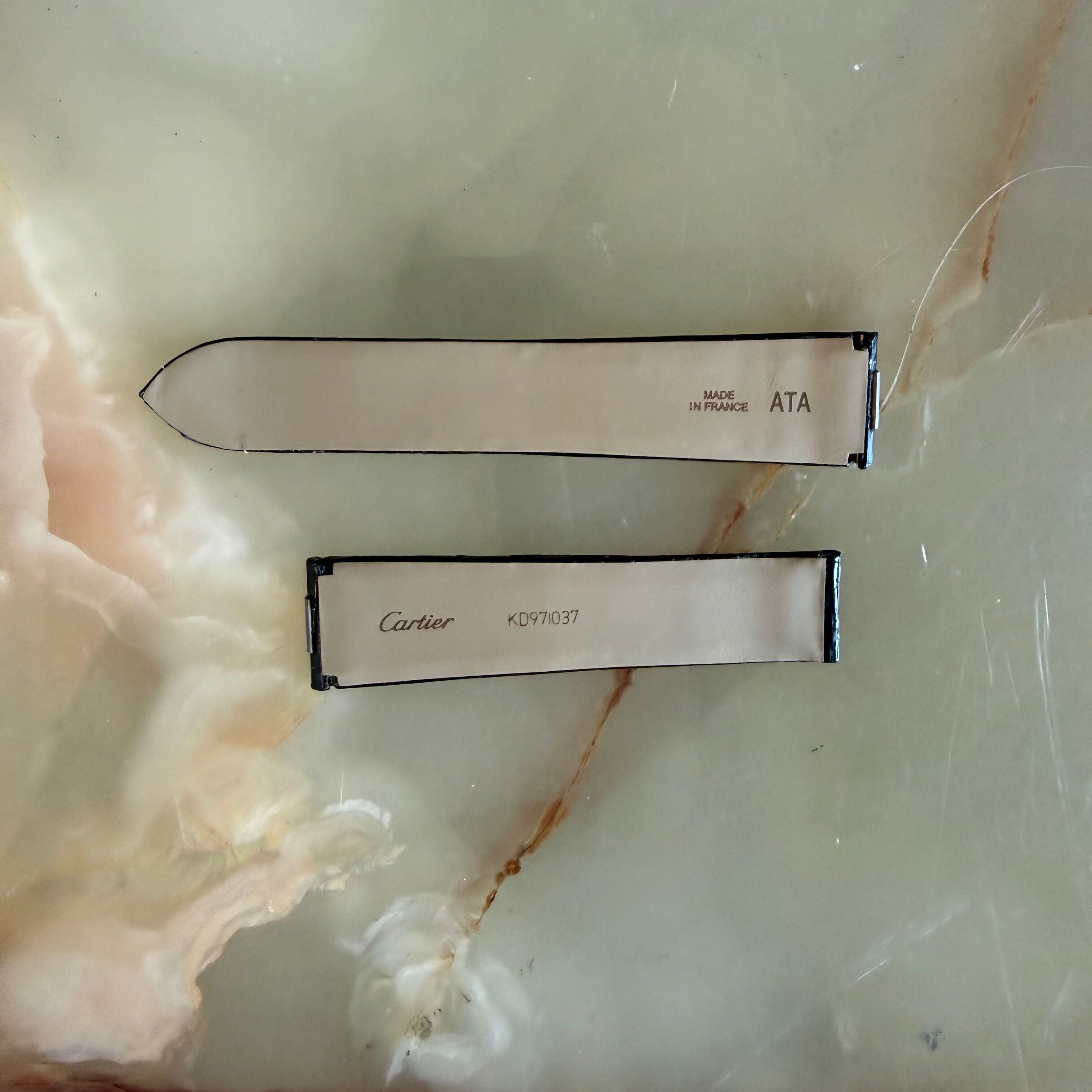 Authentic Cartier Black Alligator Watch Strap Band 21.15mm KD97I037