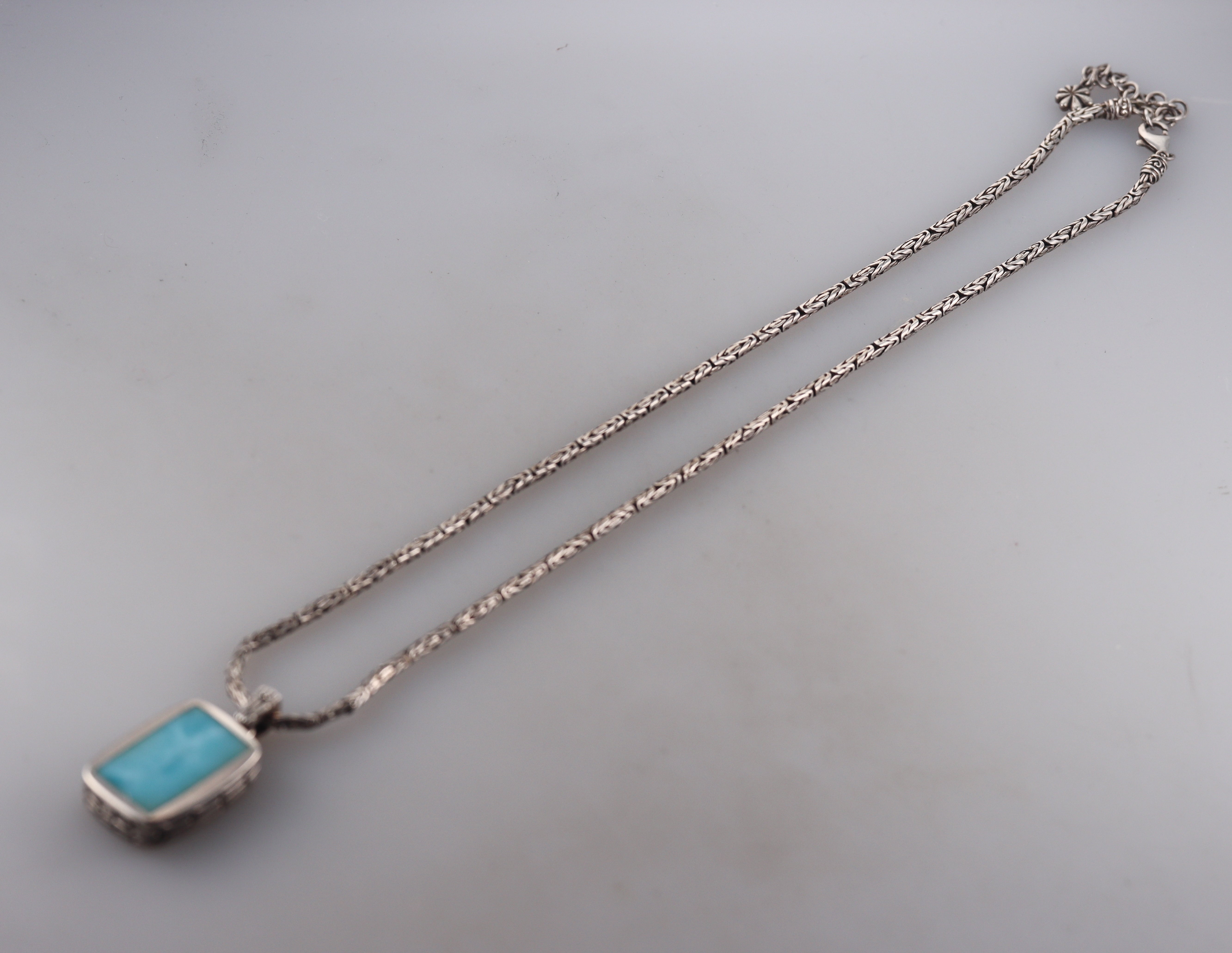 MarahLago Sterling Silver Larimar Pendant Necklace Retail $437 #075