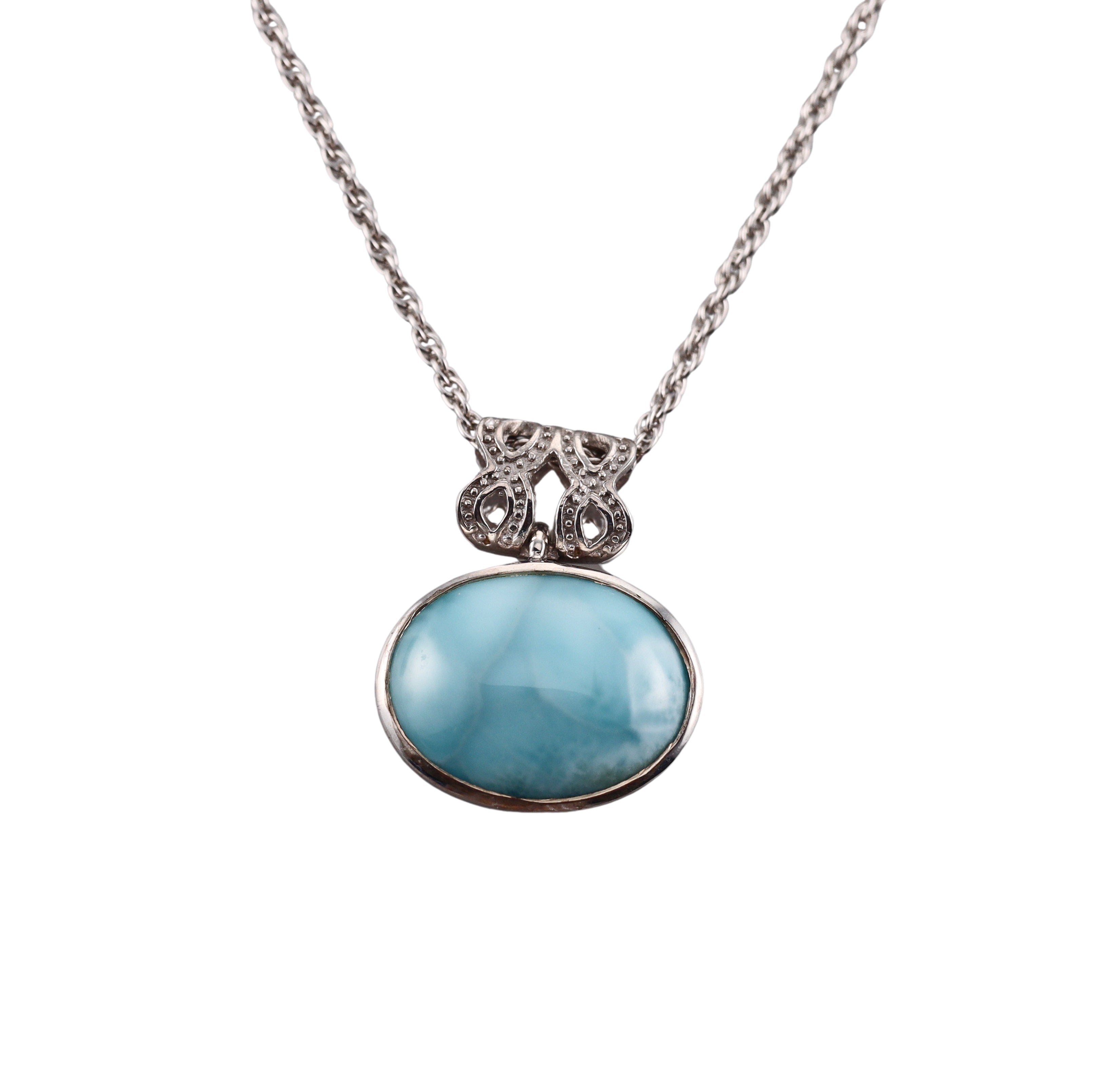 MarahLago Sterling Silver Larimar Pendant Necklace Retail $343 #073