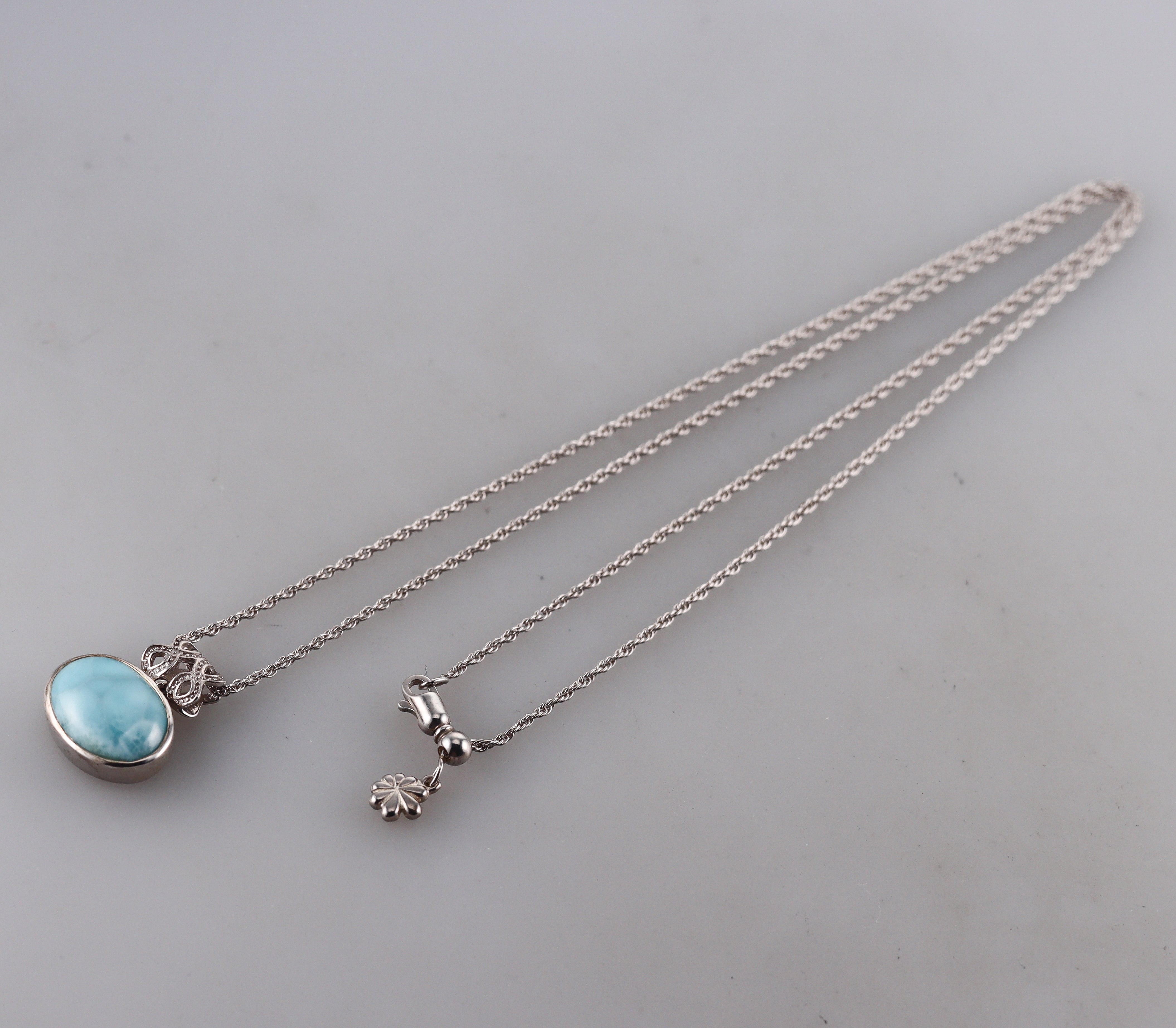 MarahLago Sterling Silver Larimar Pendant Necklace Retail $343 #073