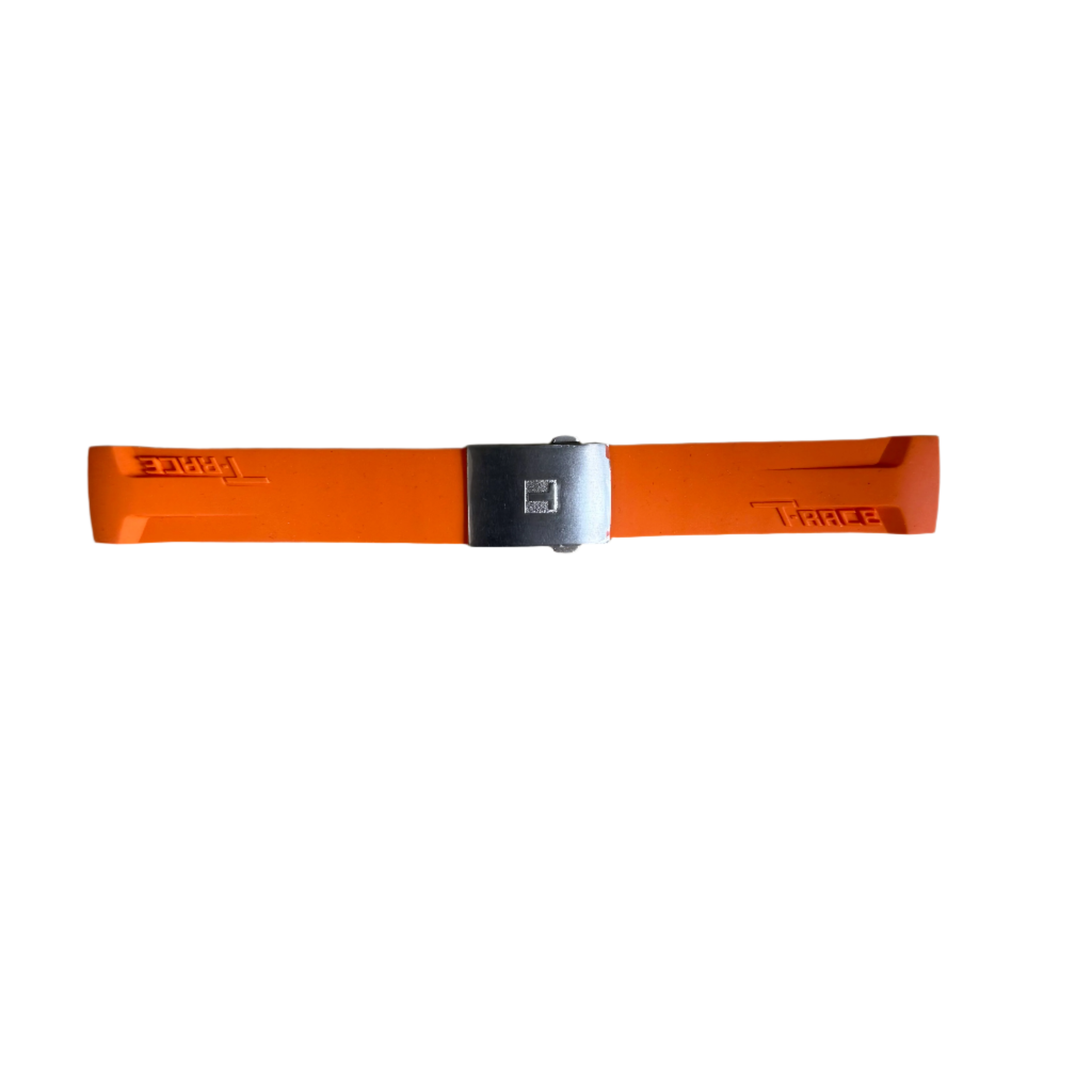 Authentic Tissot Orange Rubber Watch Strap Band 20mm w Deployant Buckle T027417ANH08