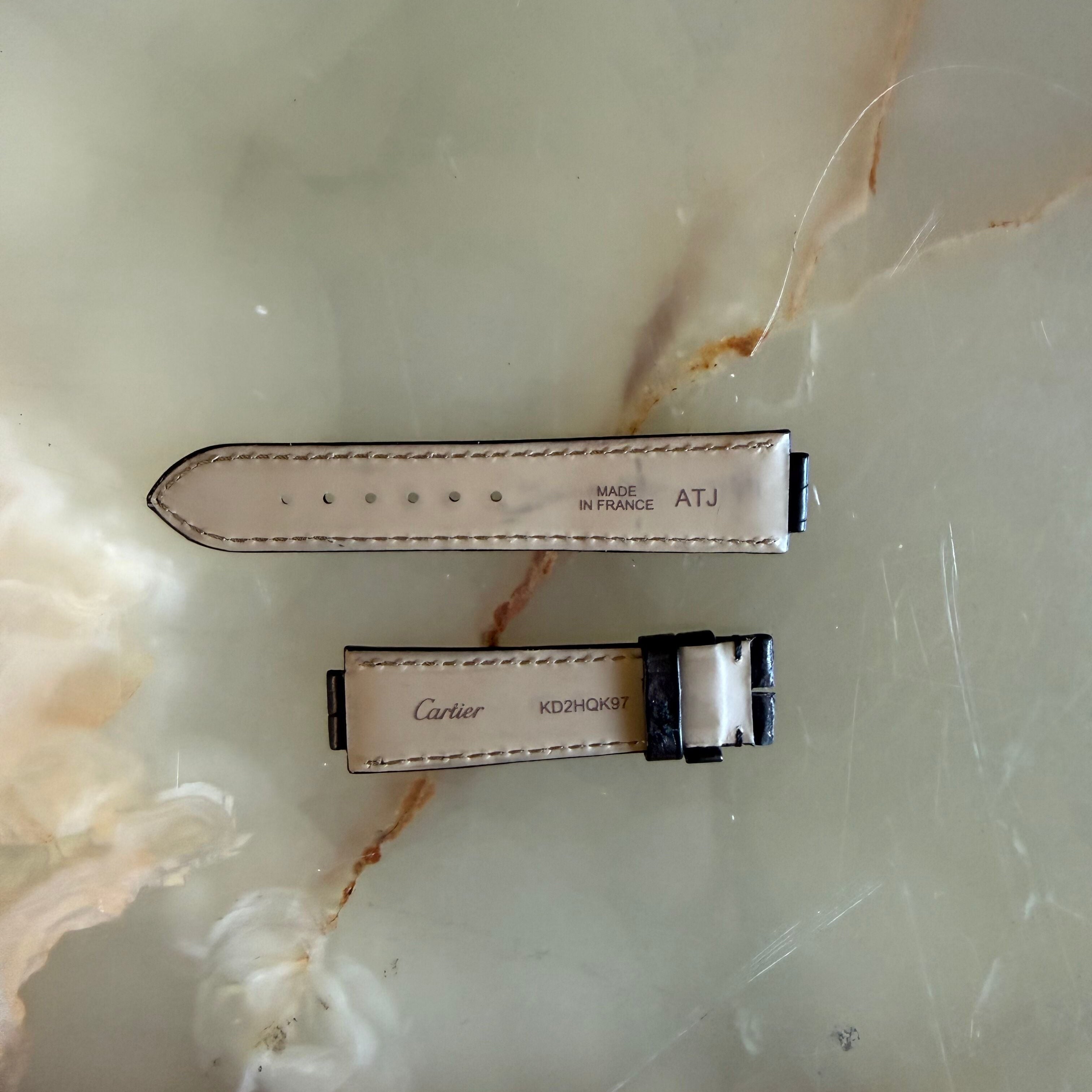 Authentic Cartier Ballon Bleu Brown Alligator Watch Strap Band 18.45mm KD2HQK97