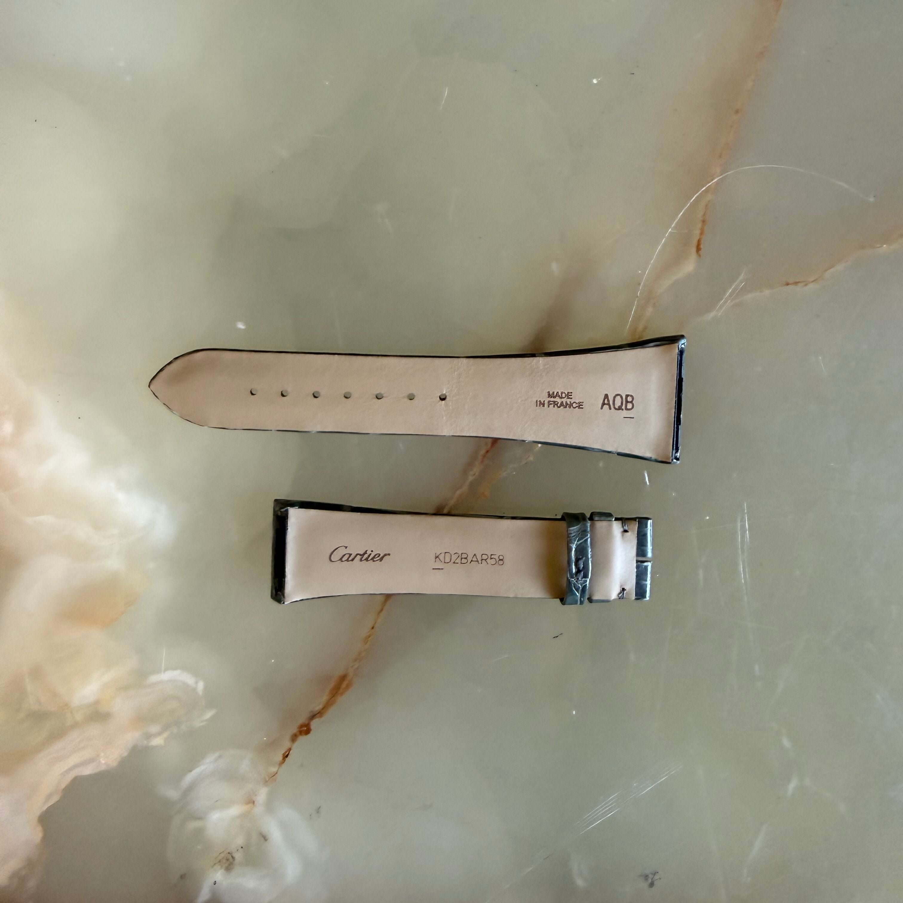 Authentic Cartier Grey Alligator Quick Release Watch Strap Band 20mm KD2BAR58