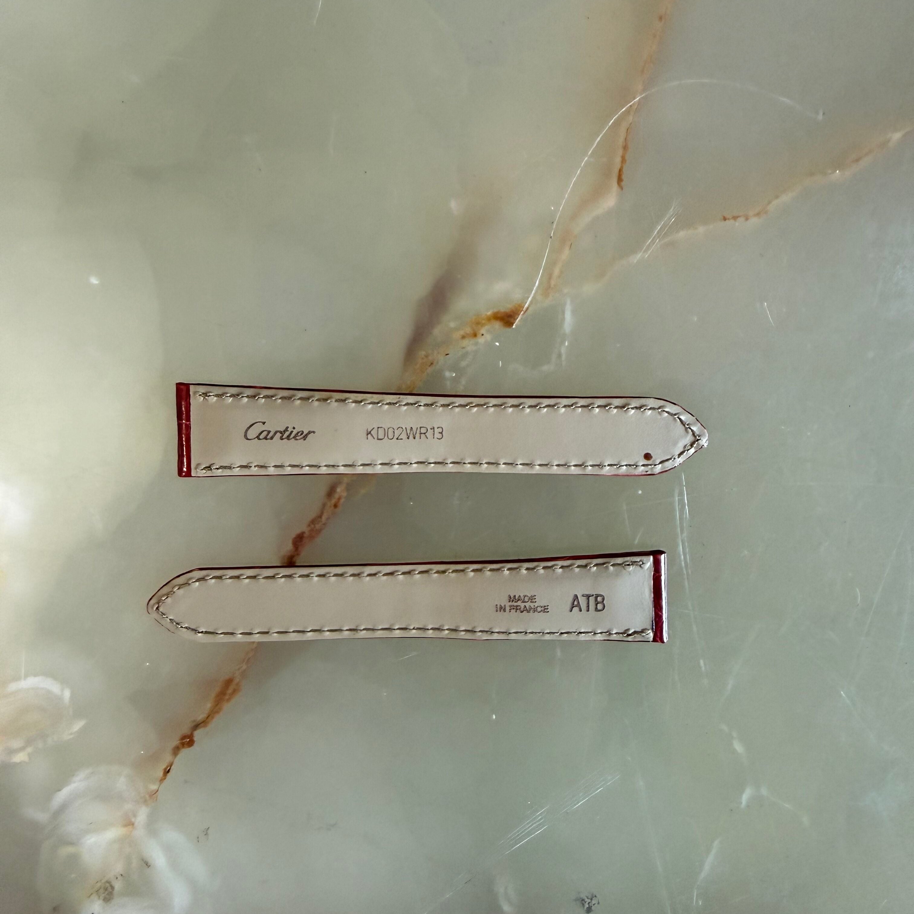 Authentic Cartier Red Alligator Watch Strap Band 16mm KD02WR13
