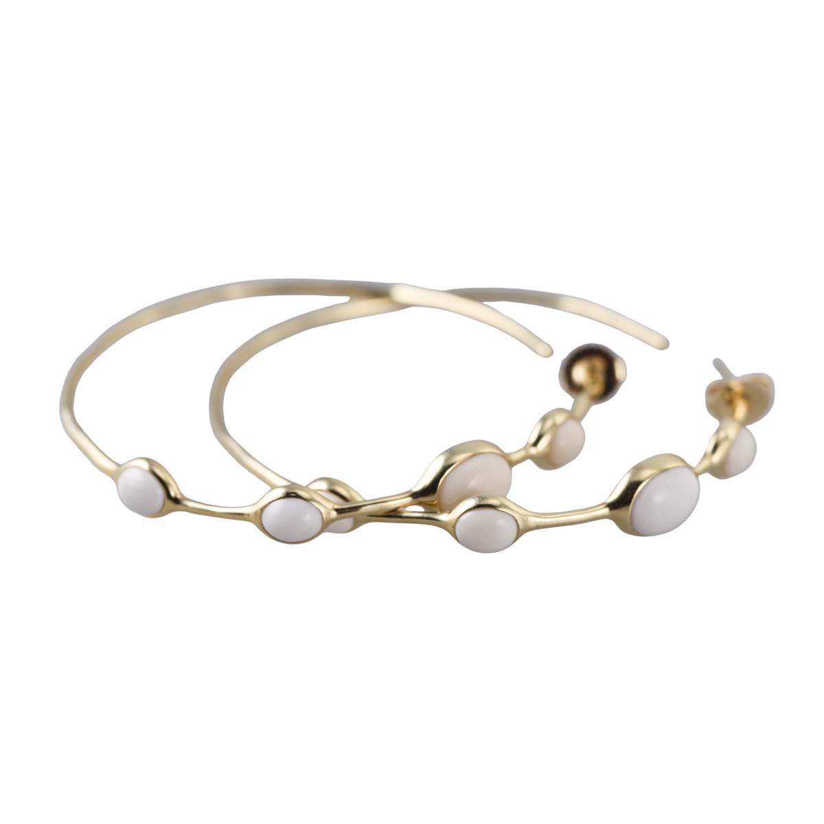 Ippolita 18k Gold White Agate Hoop Earrings
