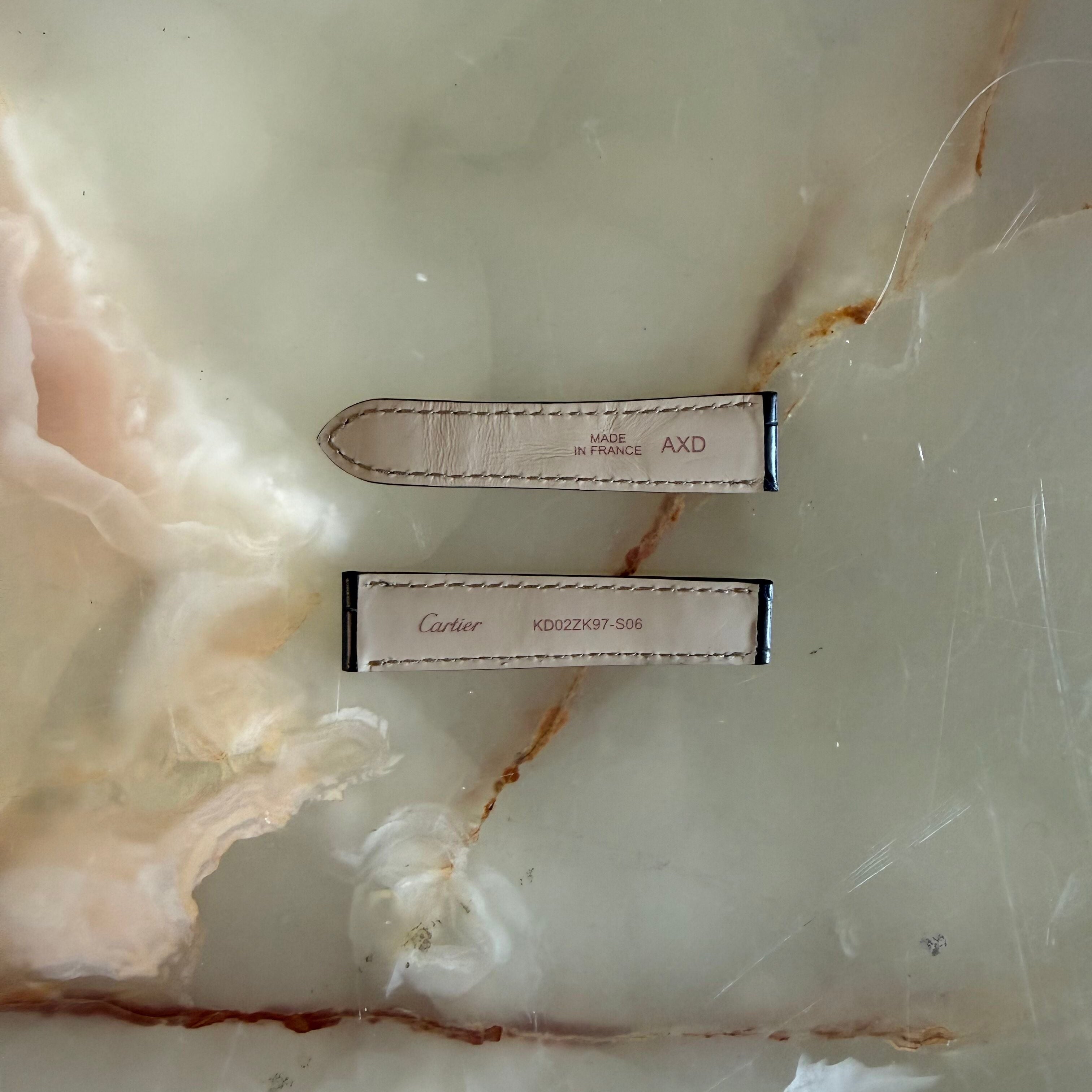 Authentic Cartier Black Alligator Watch Strap Band 16mm KD02ZK97-S06