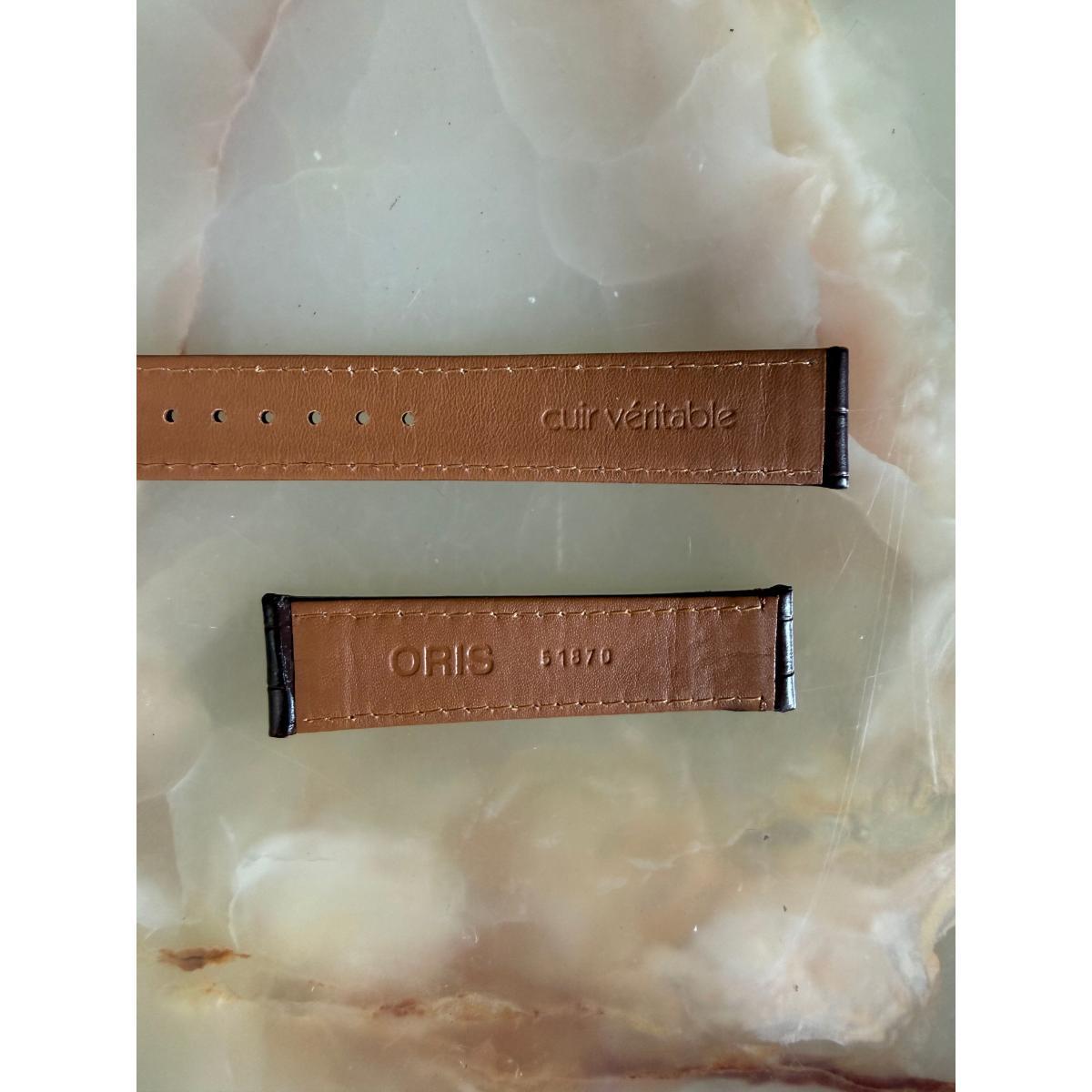 Authentic Oris Brown Leather Watch Strap Band 19mm 51870